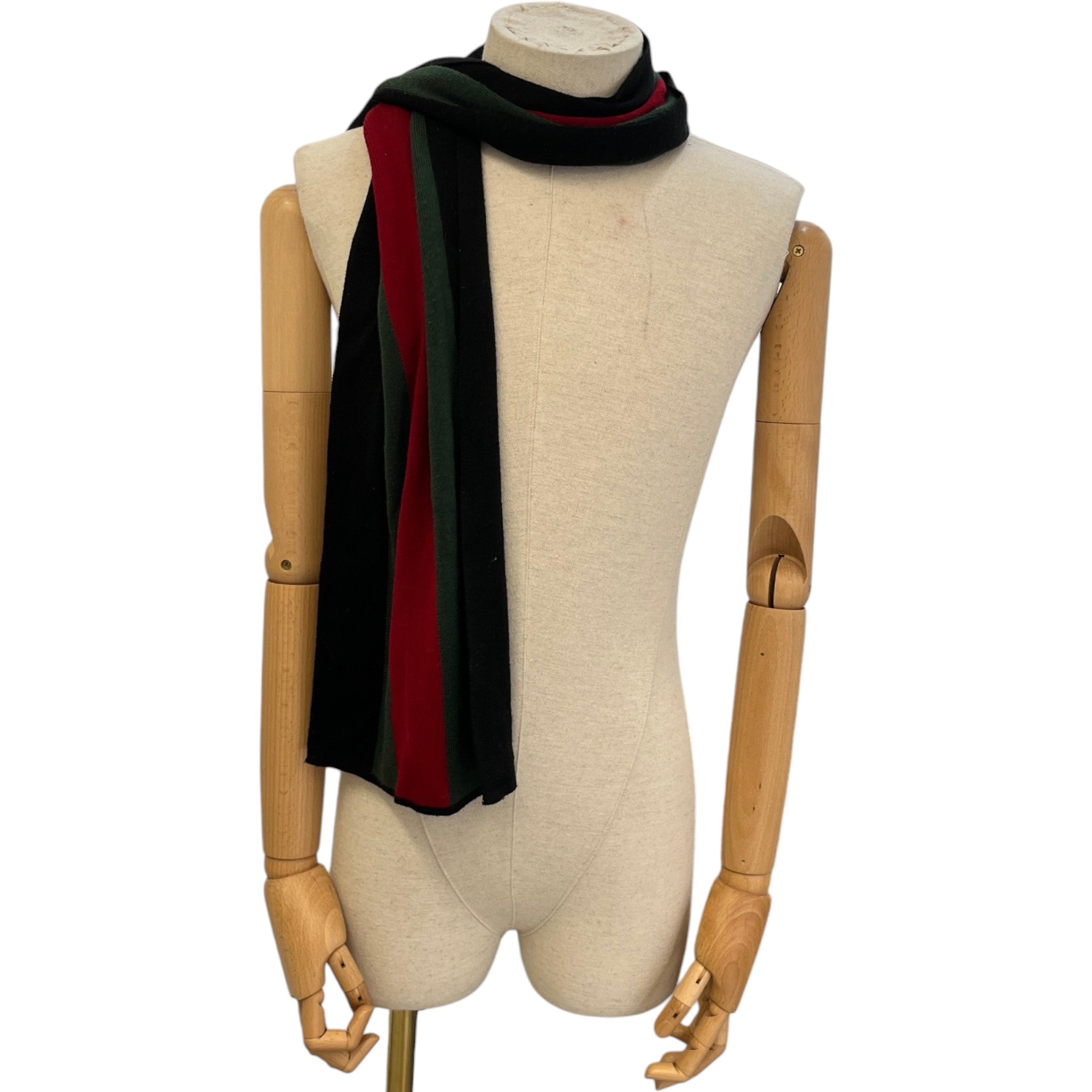 Men's Web Stripe Scarf Black