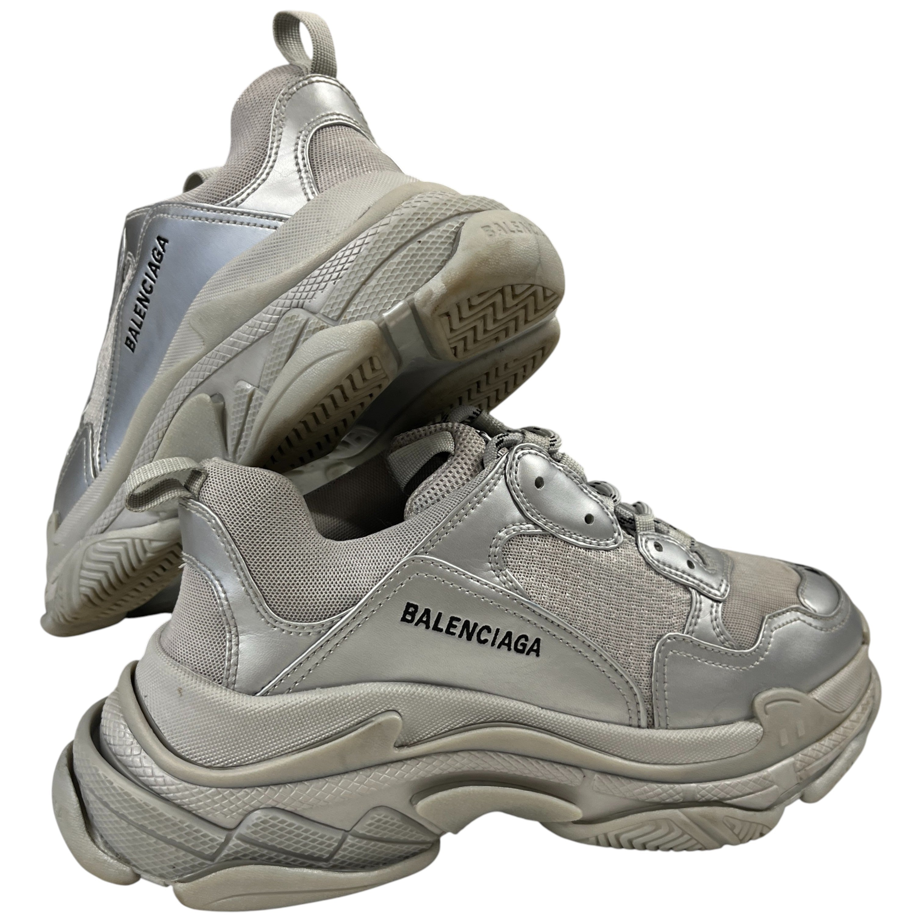 Men's Triple S Low Trainers Silver Size EU 42 / UK 8