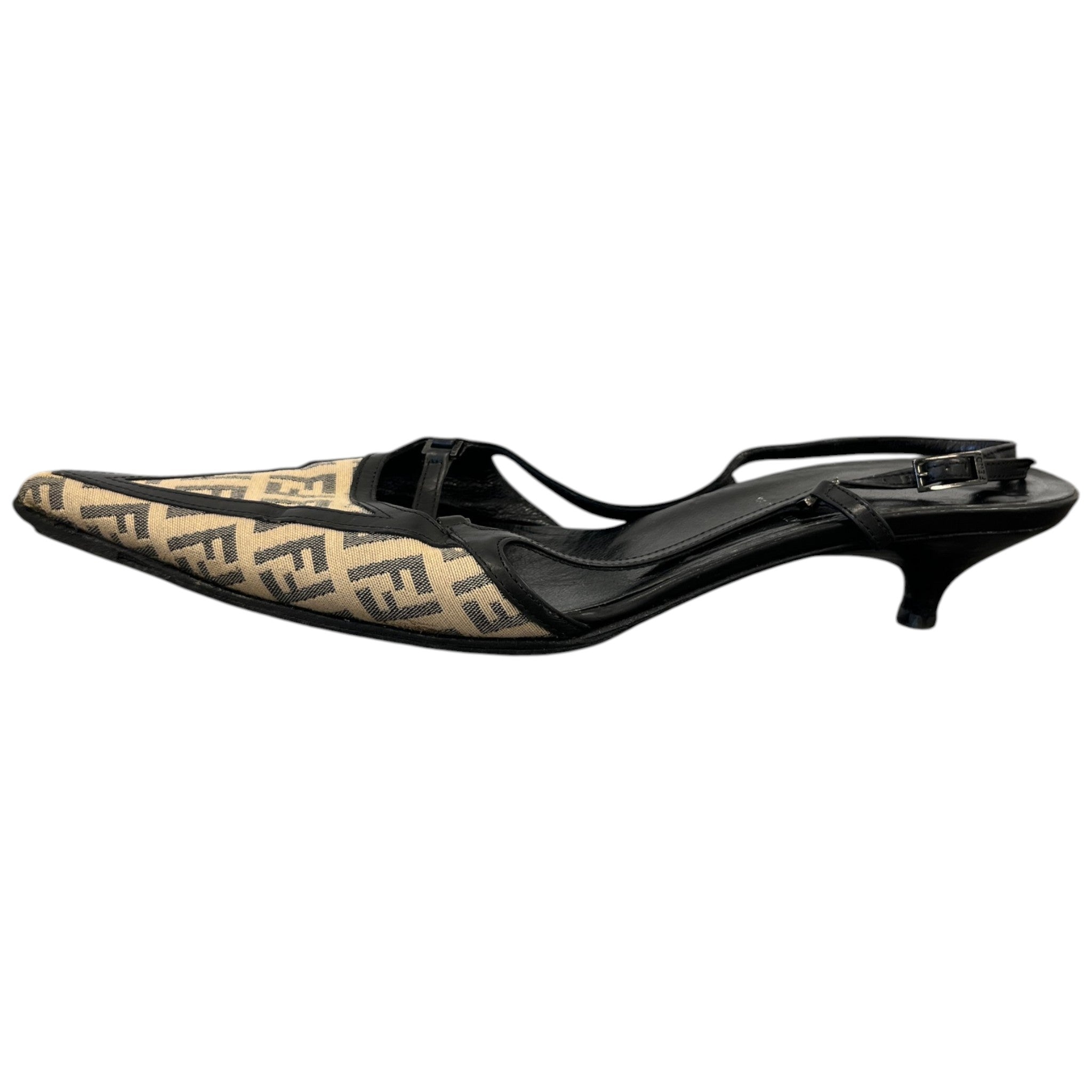 Women's Pointed Toe Ff Monogram Heels Black Size EU 37.5 / UK 4.5