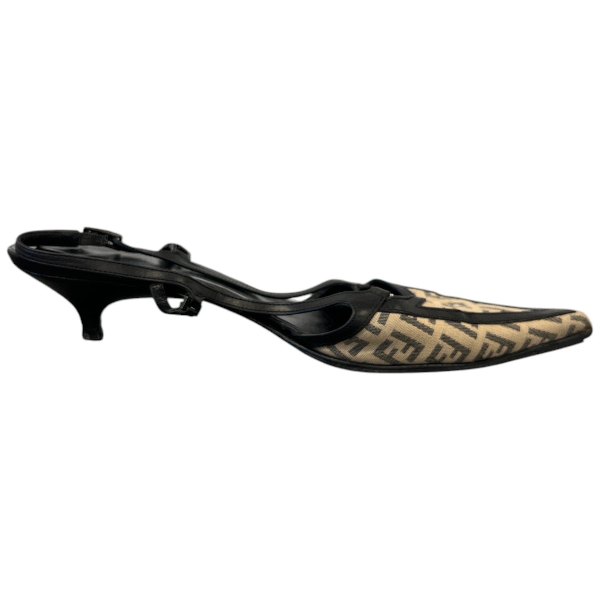Women's Pointed Toe Ff Monogram Heels Black Size EU 37.5 / UK 4.5