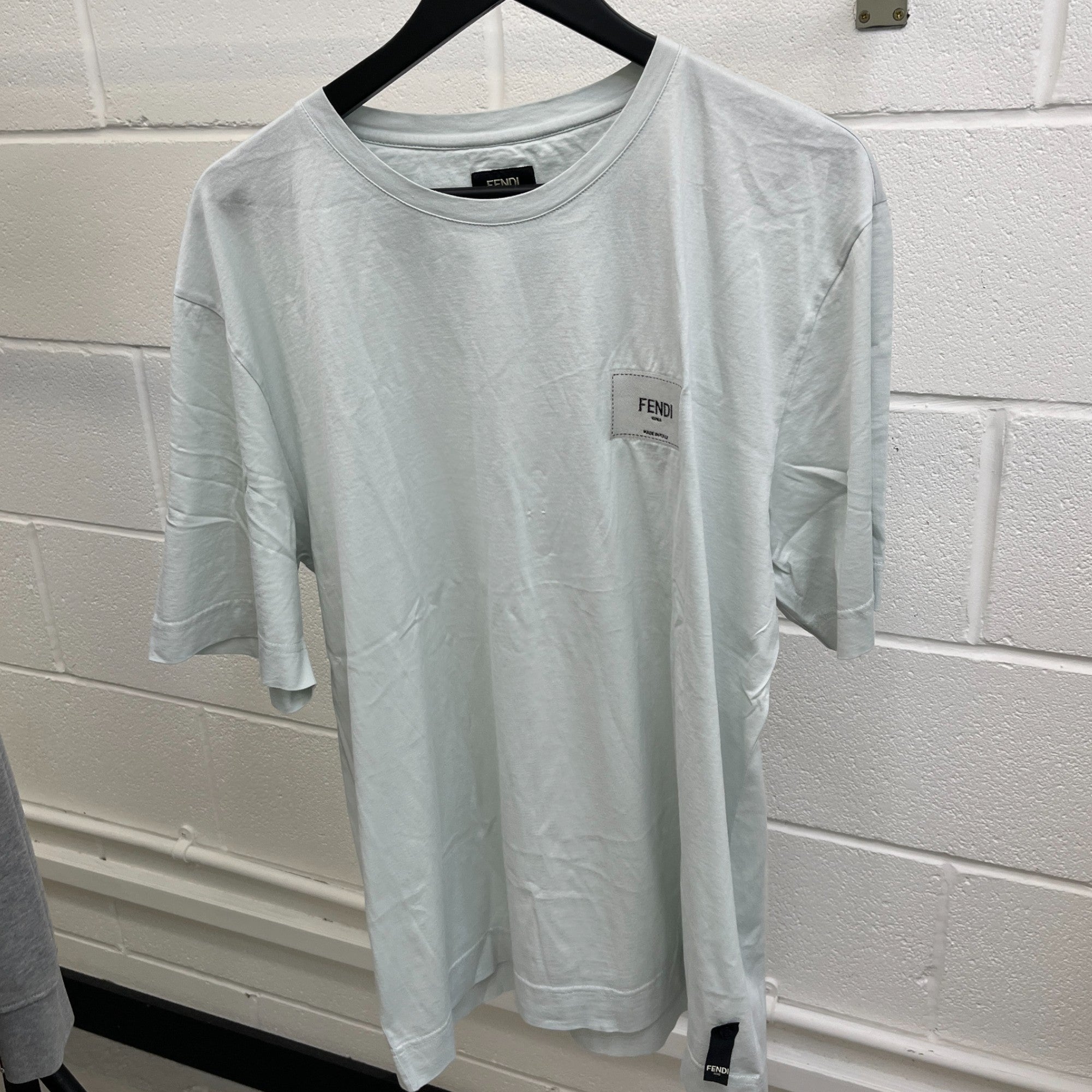 Men's Embroidered Logo T-Shirt Blue Size XXL