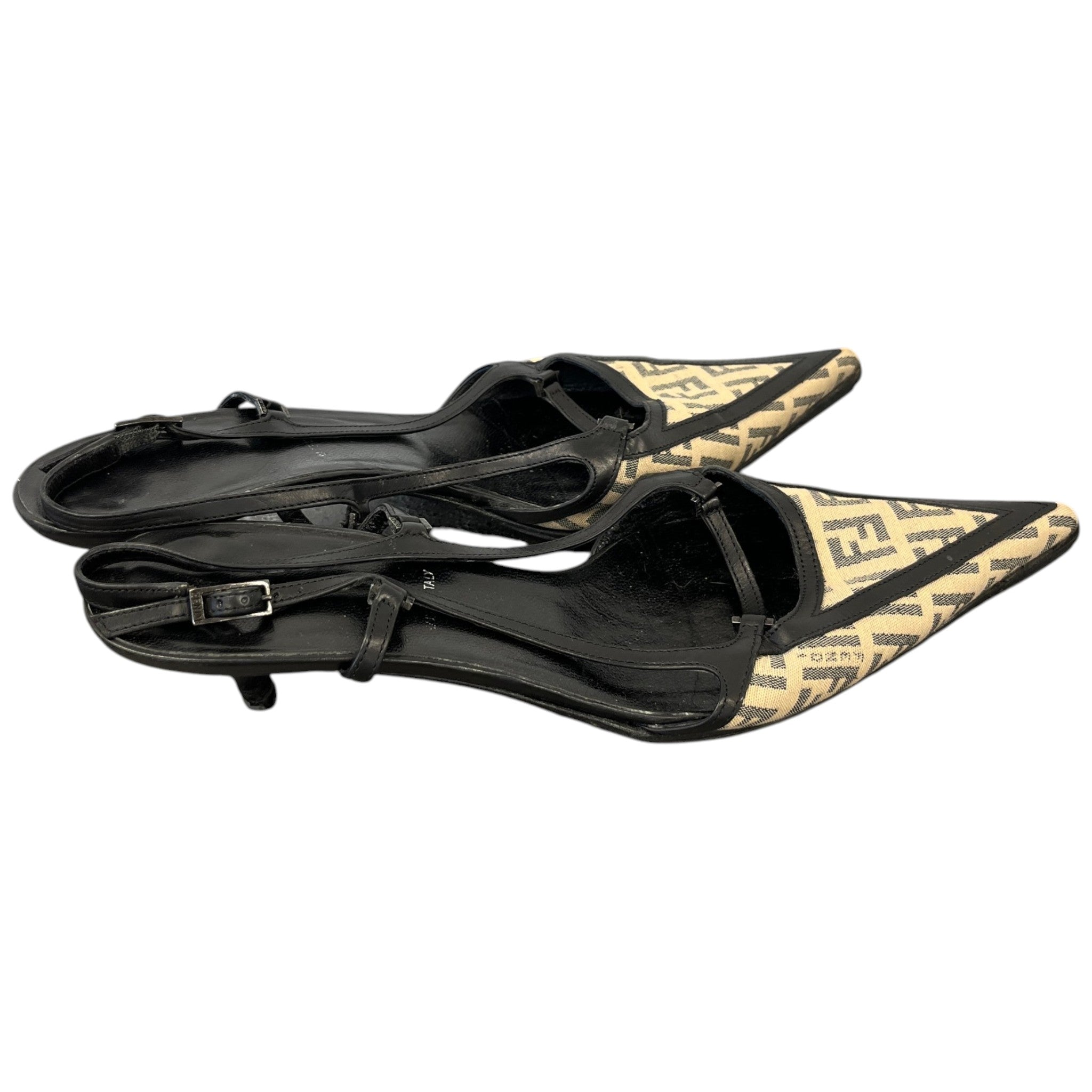 Women's Pointed Toe Ff Monogram Heels Black Size EU 37.5 / UK 4.5