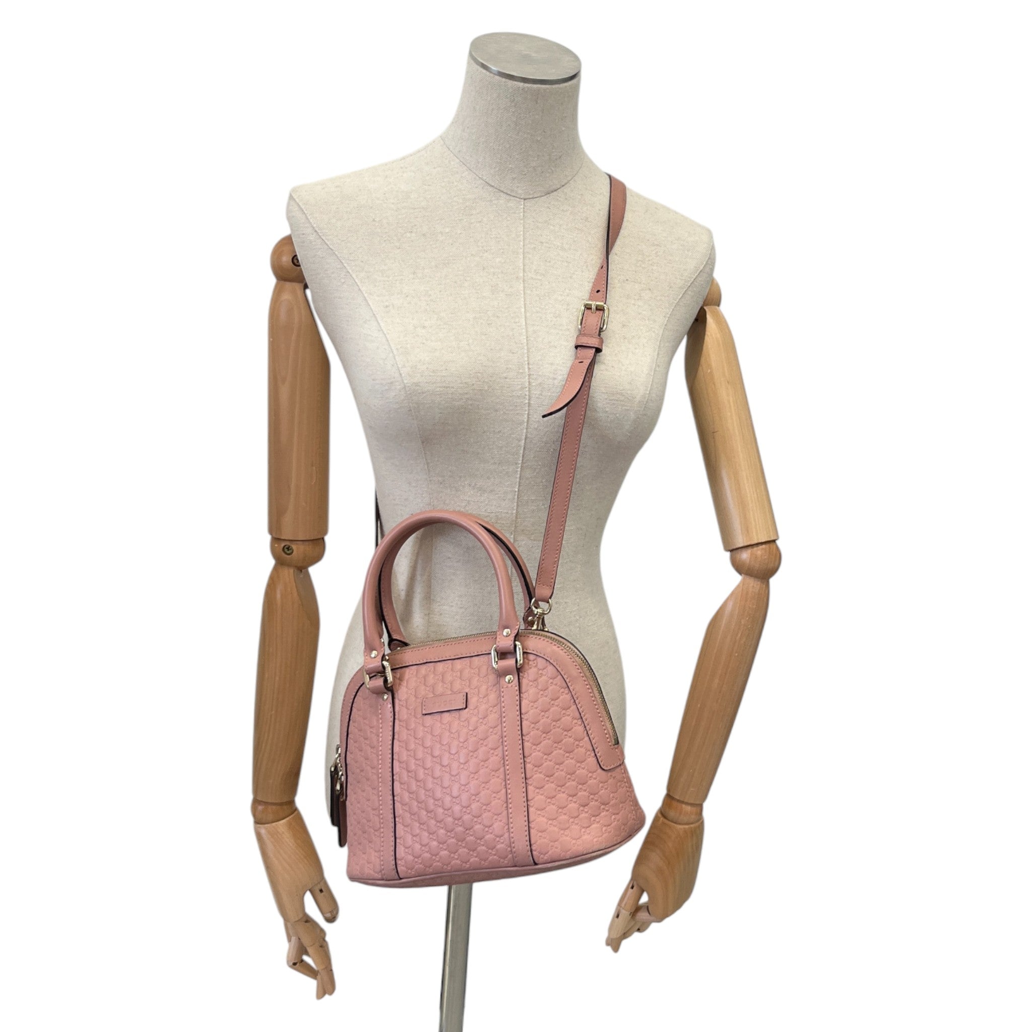 Women's Microguccissima Mini Dome Handbag Pink