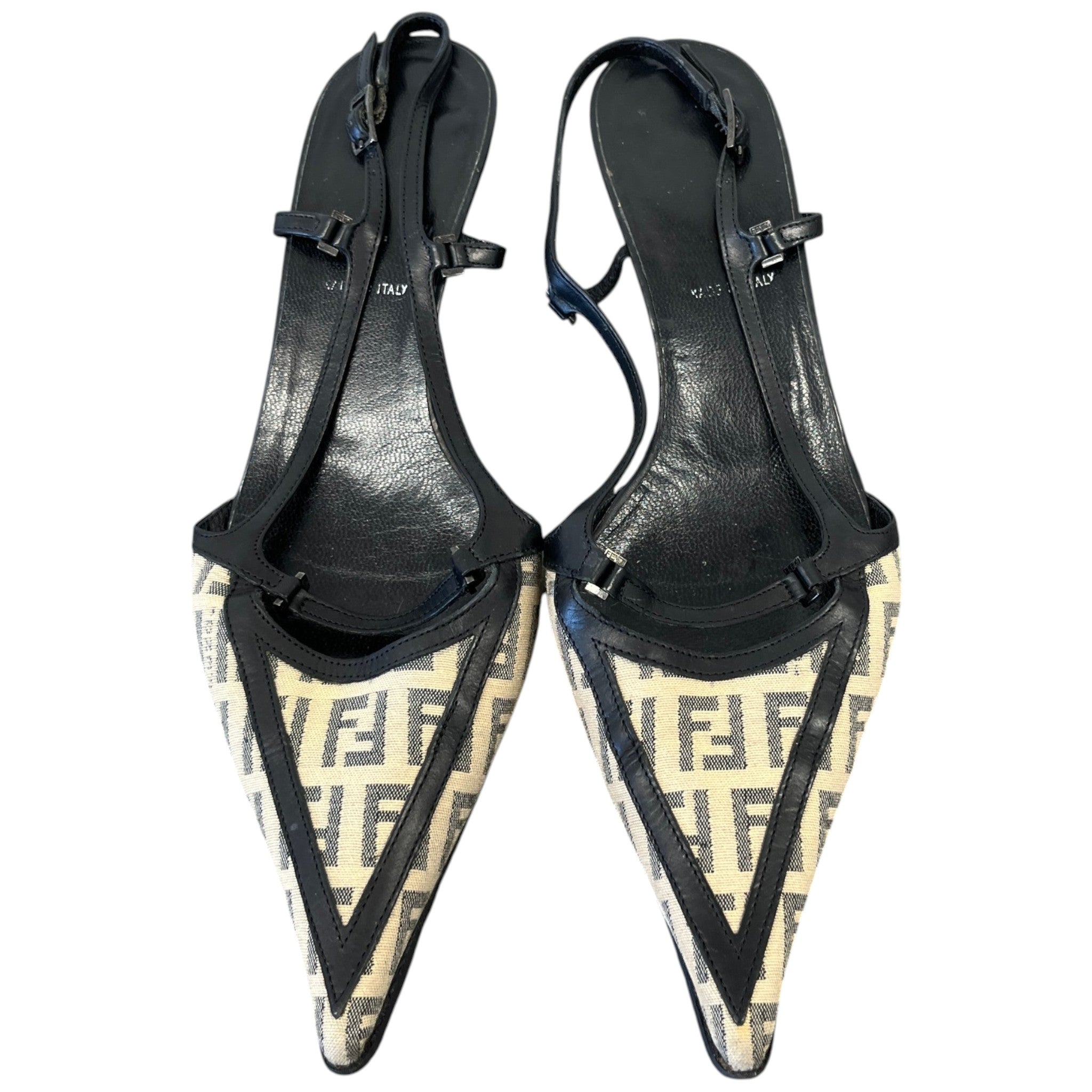 Women's Pointed Toe Ff Monogram Heels Black Size EU 37.5 / UK 4.5