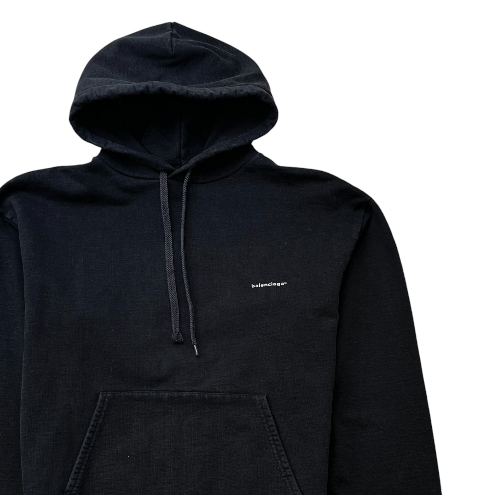 Men's Logo Print Hoodie Black Size M