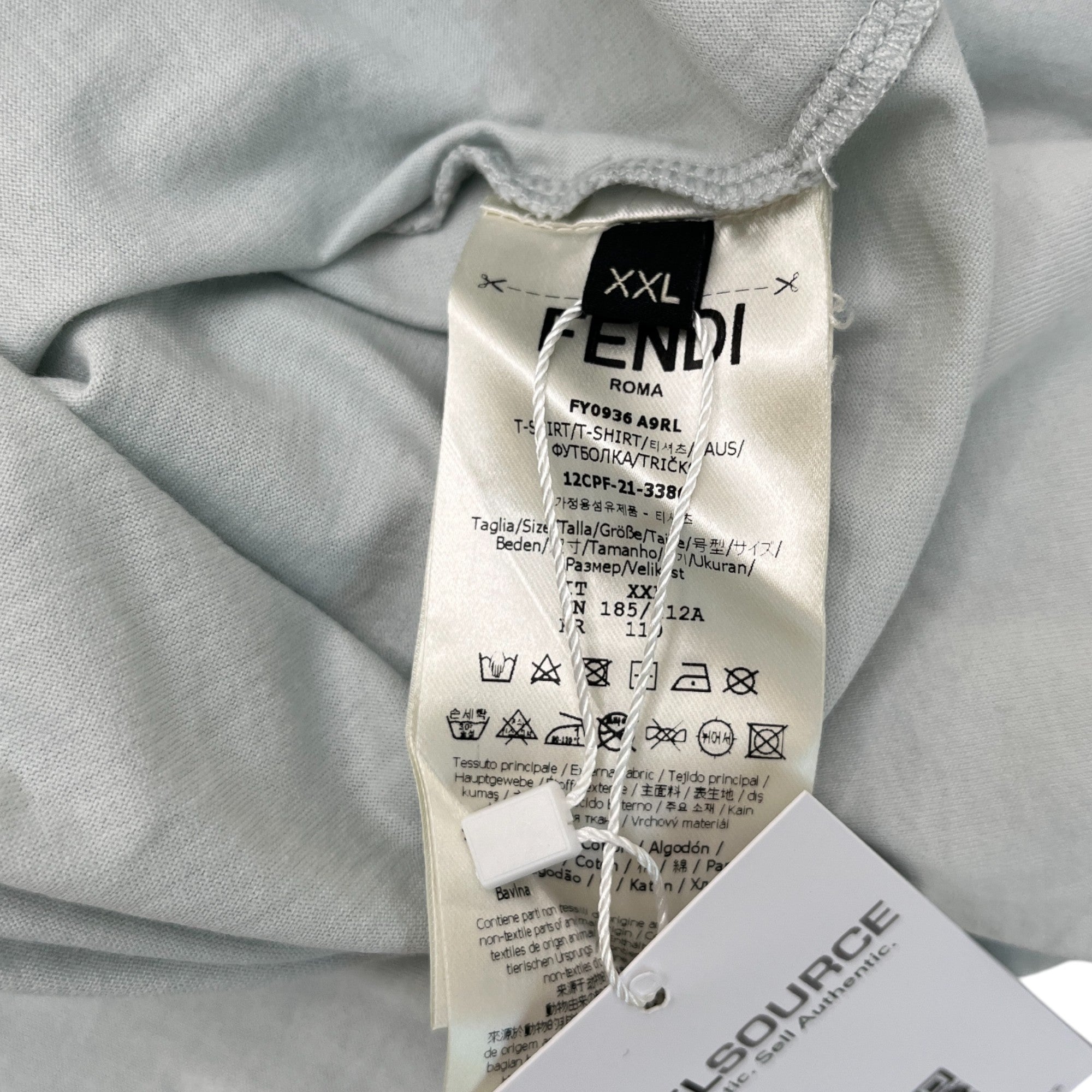 Men's Embroidered Logo T-Shirt Blue Size XXL