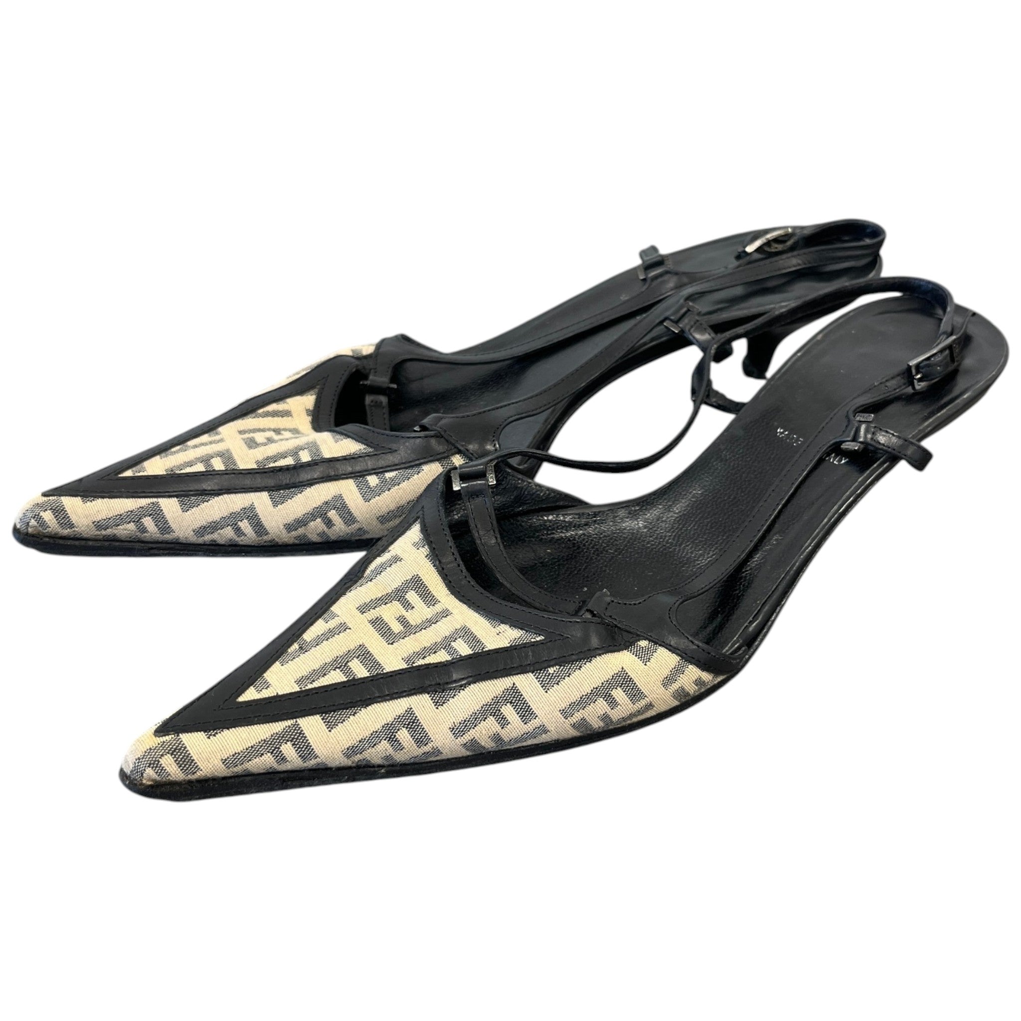Women's Pointed Toe Ff Monogram Heels Black Size EU 37.5 / UK 4.5
