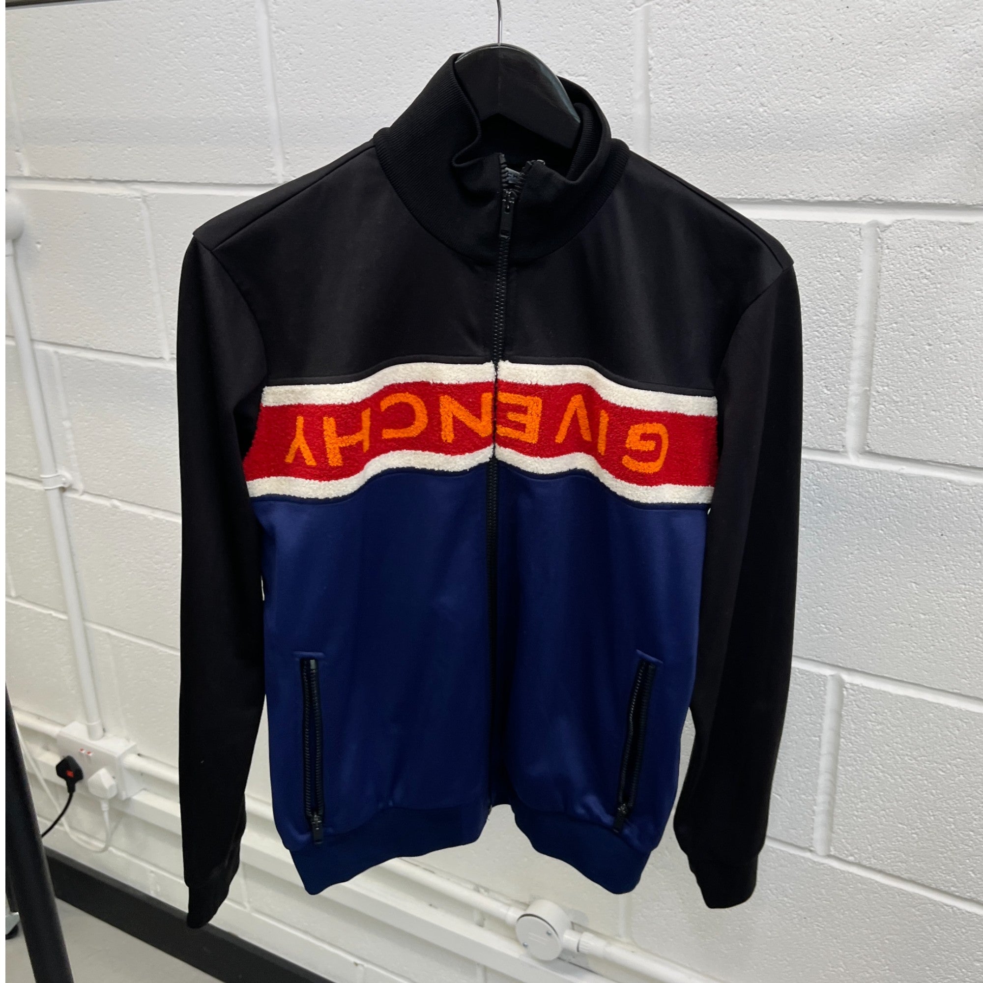 Men's Logo Print Jacket Black Size M
