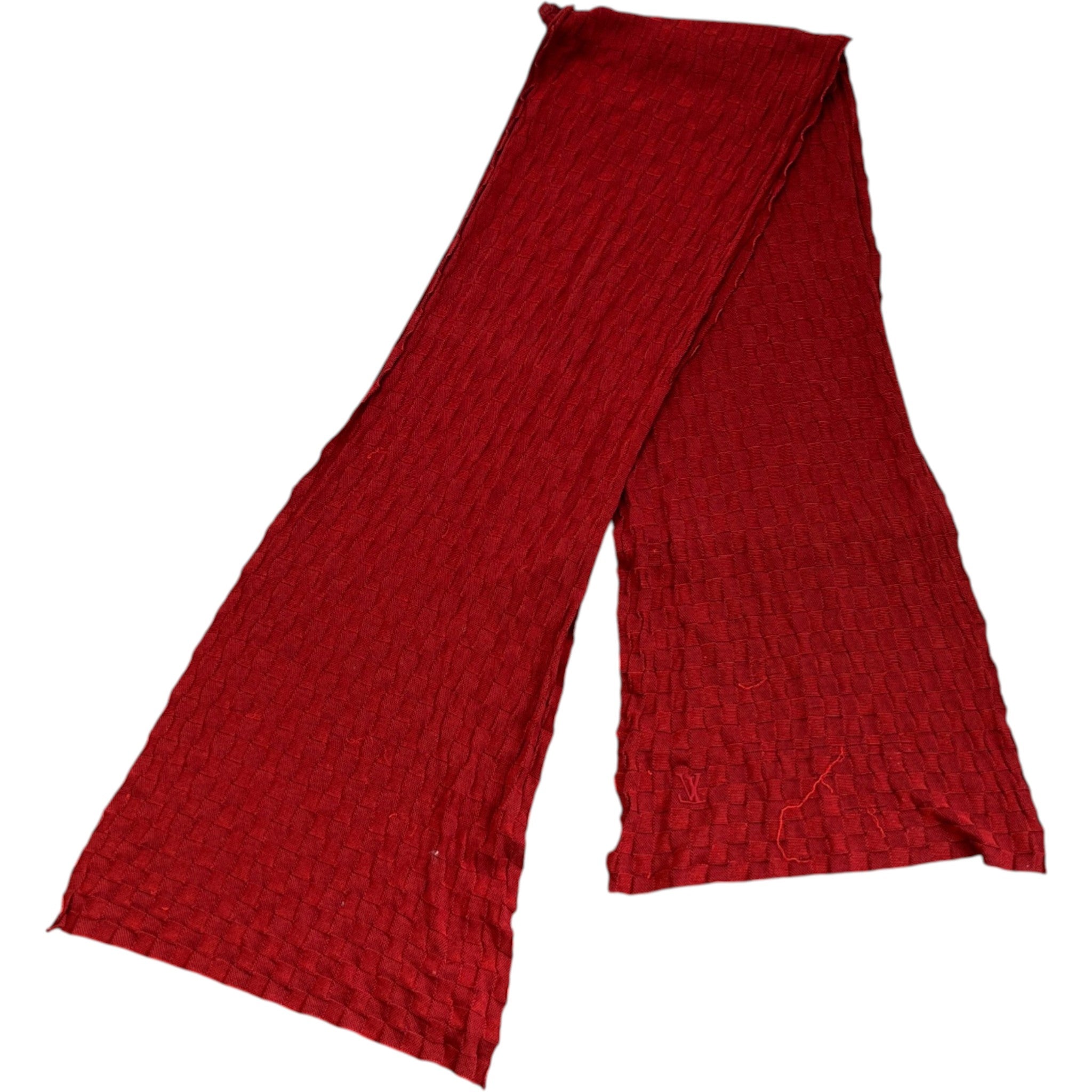 Men's Damier Scarf Red