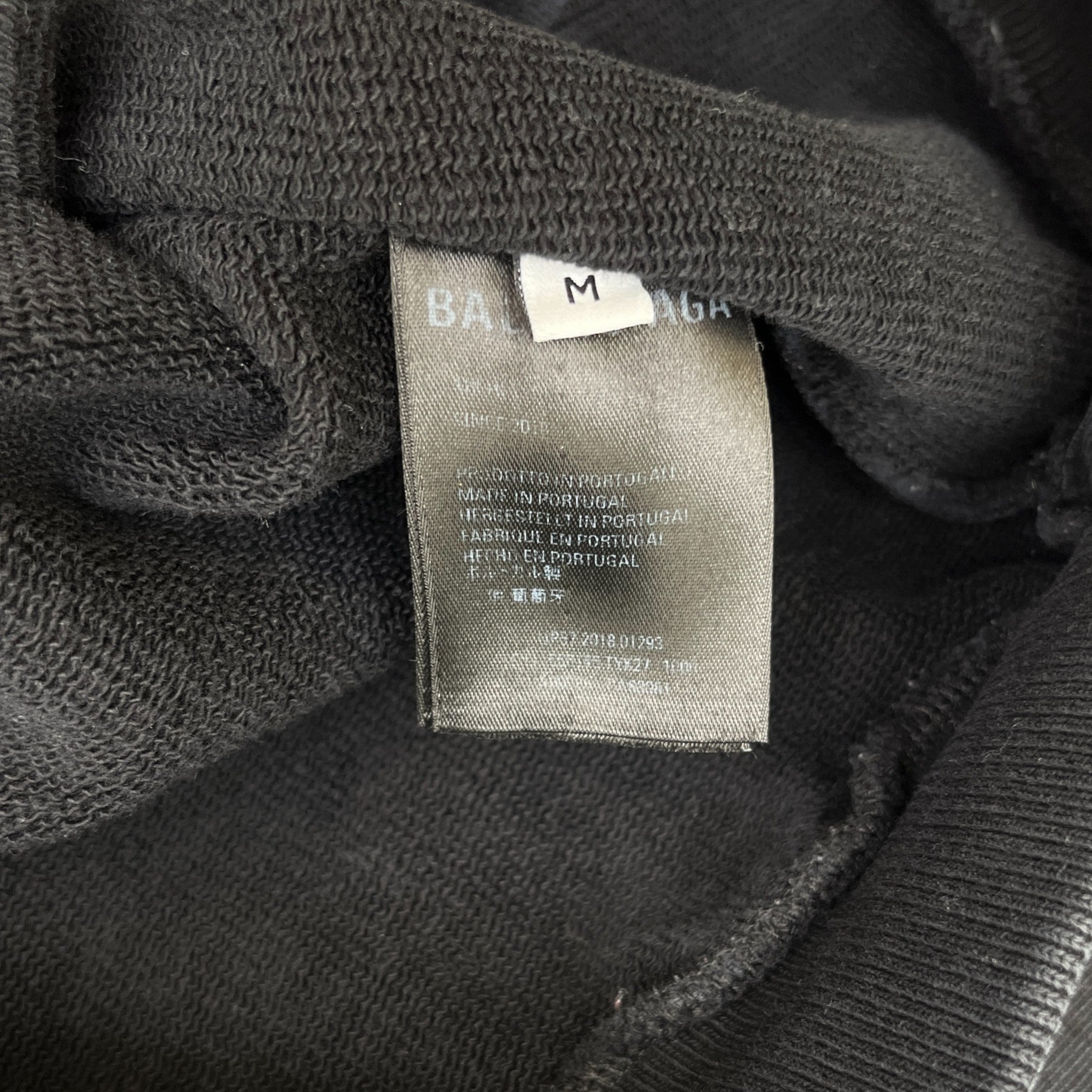 Men's Logo Print Hoodie Black Size M