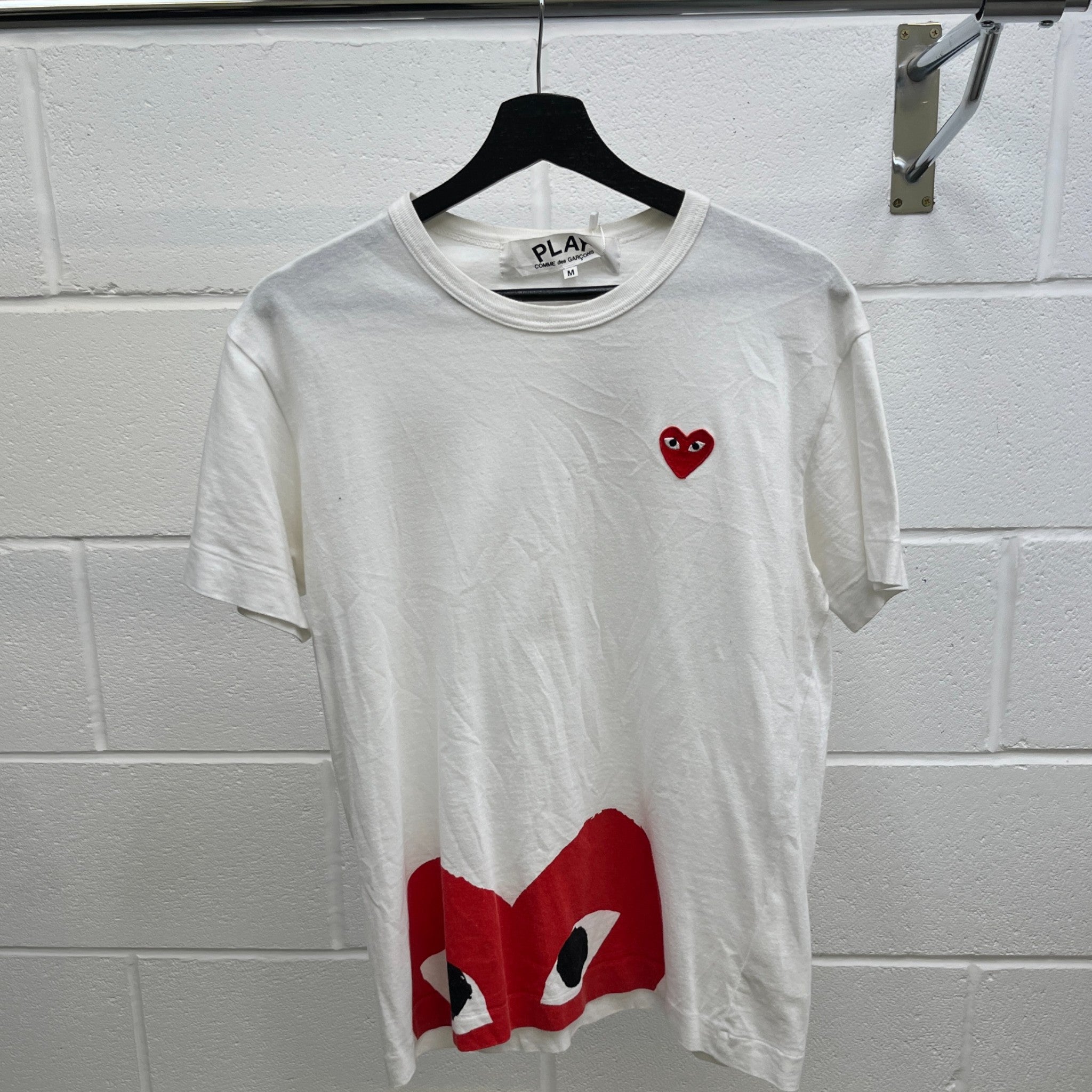 Men's Half Heart Logo T-Shirt White Size M