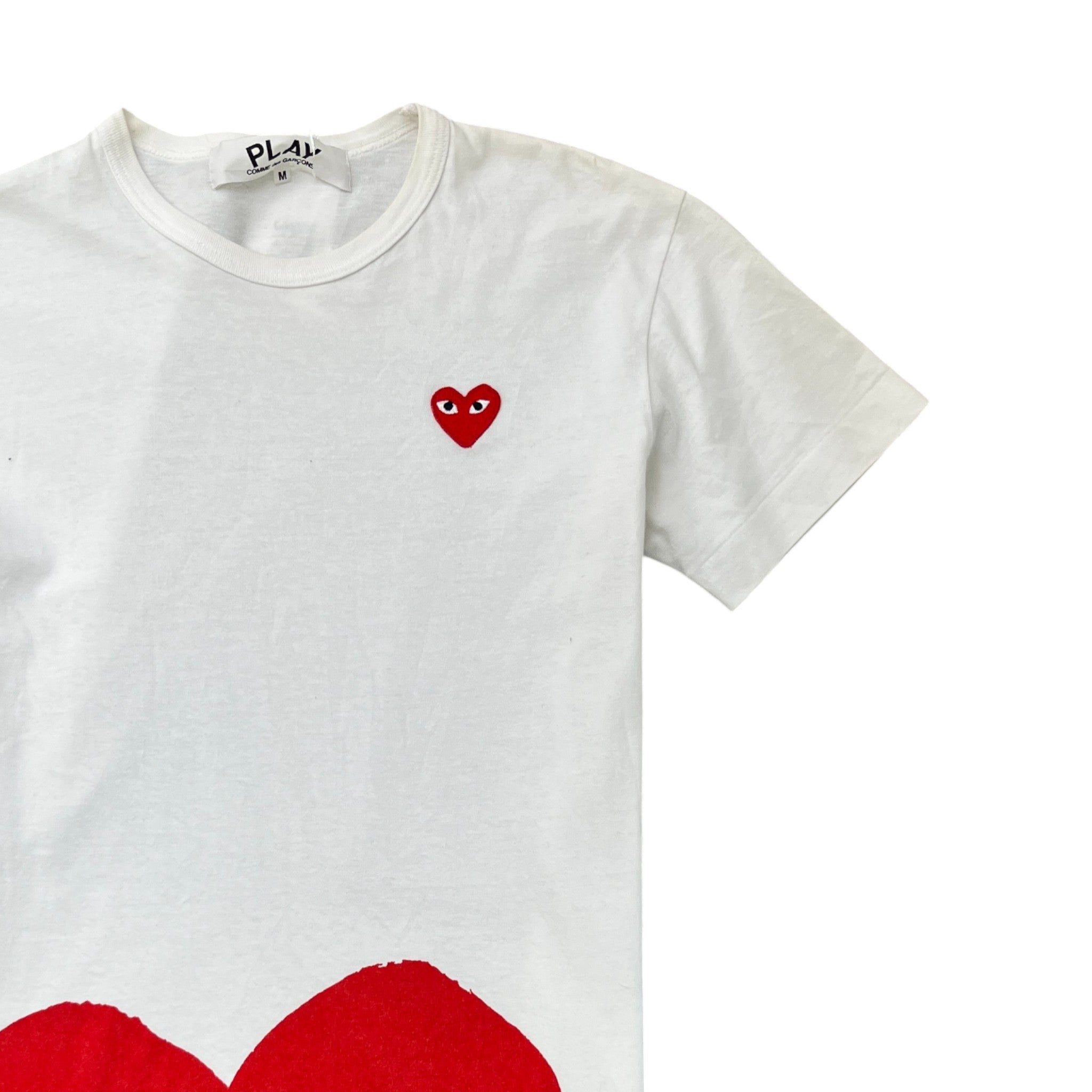 Men's Half Heart Logo T-Shirt White Size M