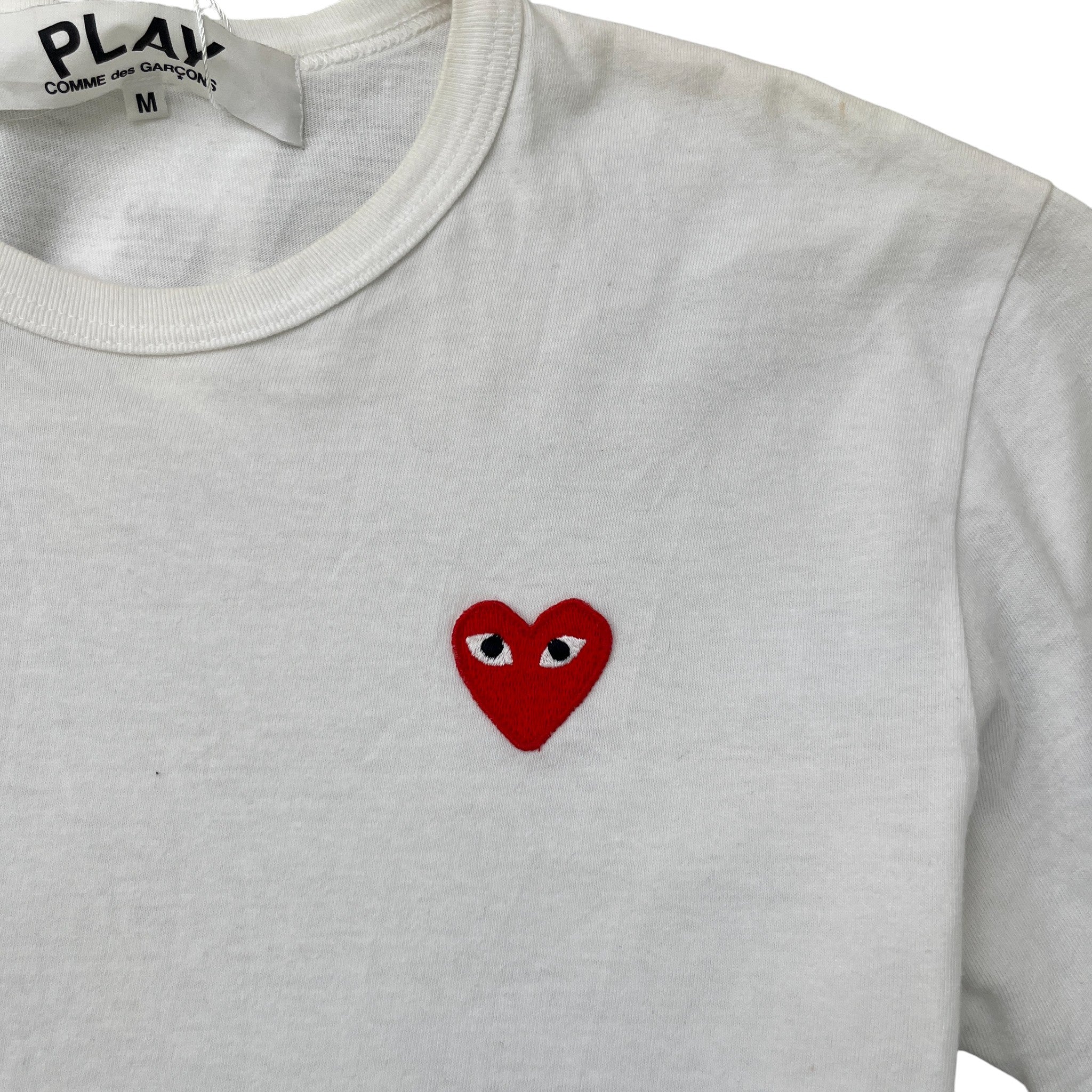 Men's Half Heart Logo T-Shirt White Size M