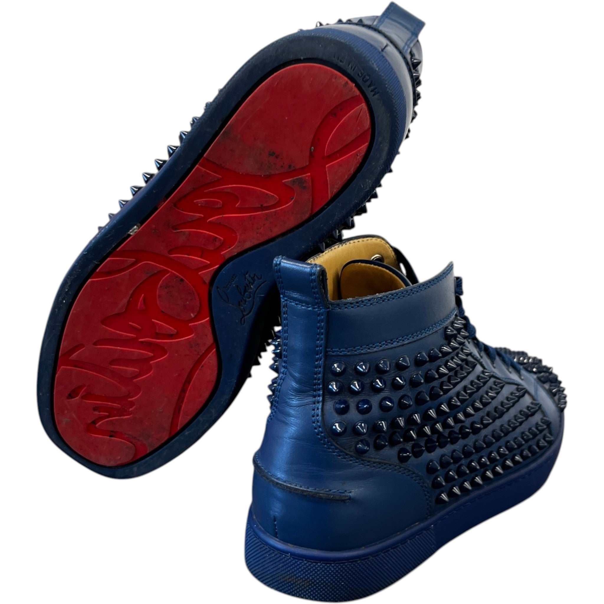 Men's Louis Spikes Flat High Trainers Blue Size EU 40 / UK 6