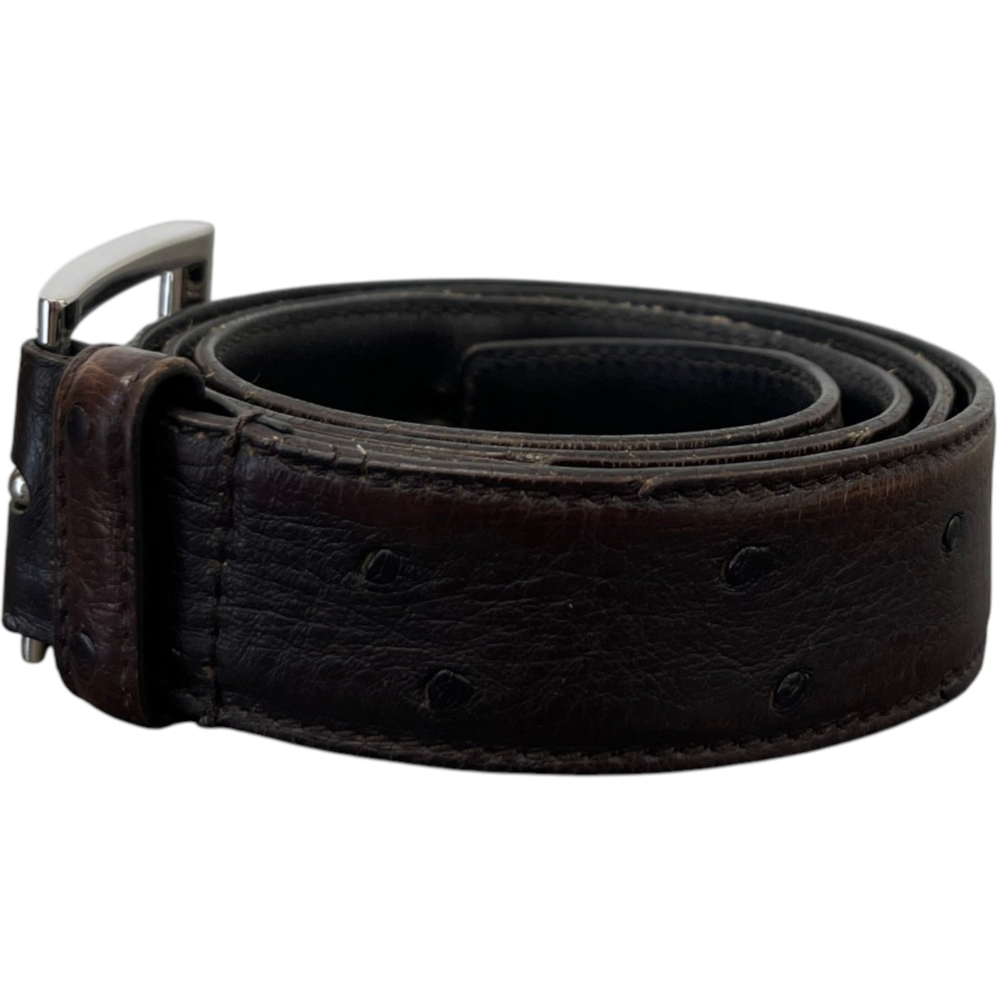 Men's Ostrich Belt Brown Size Waist 34"