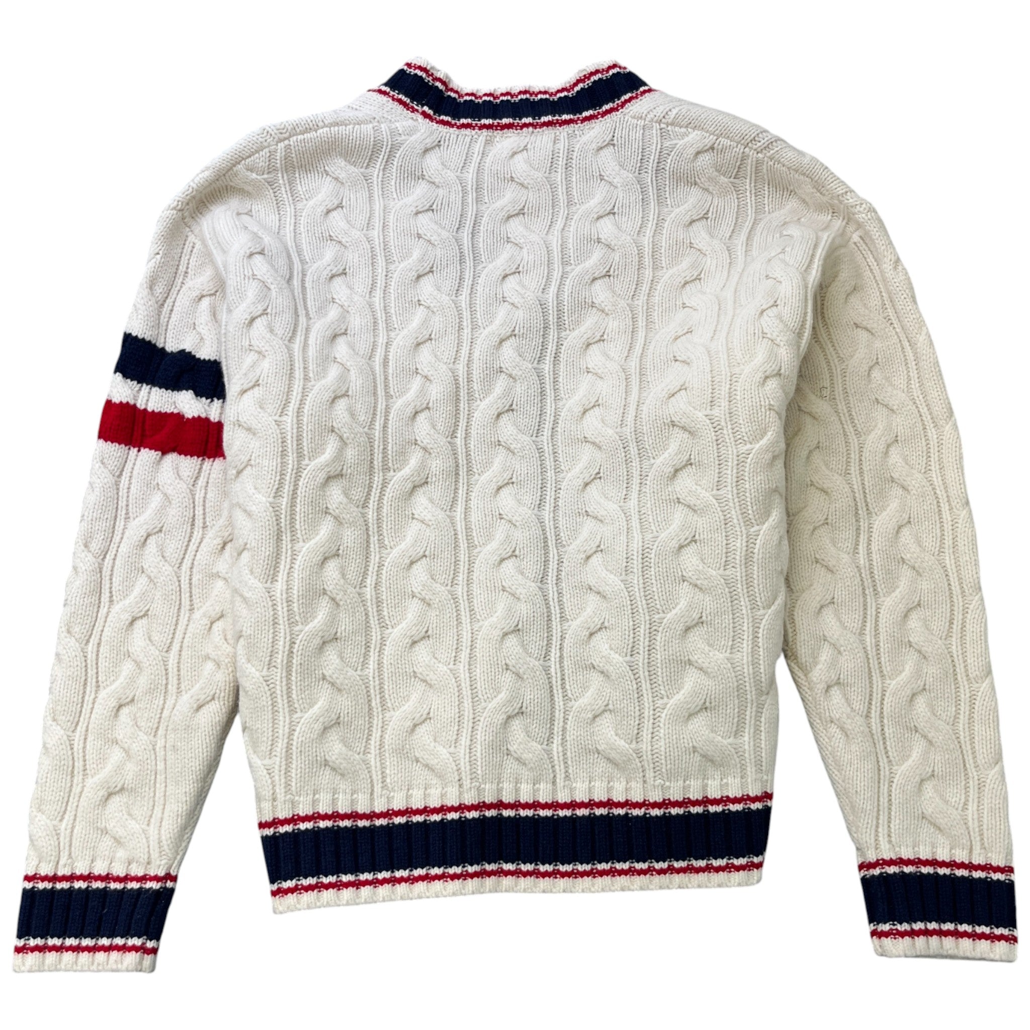 Men's Ape College Badges Knit Cardigan Cream Size M