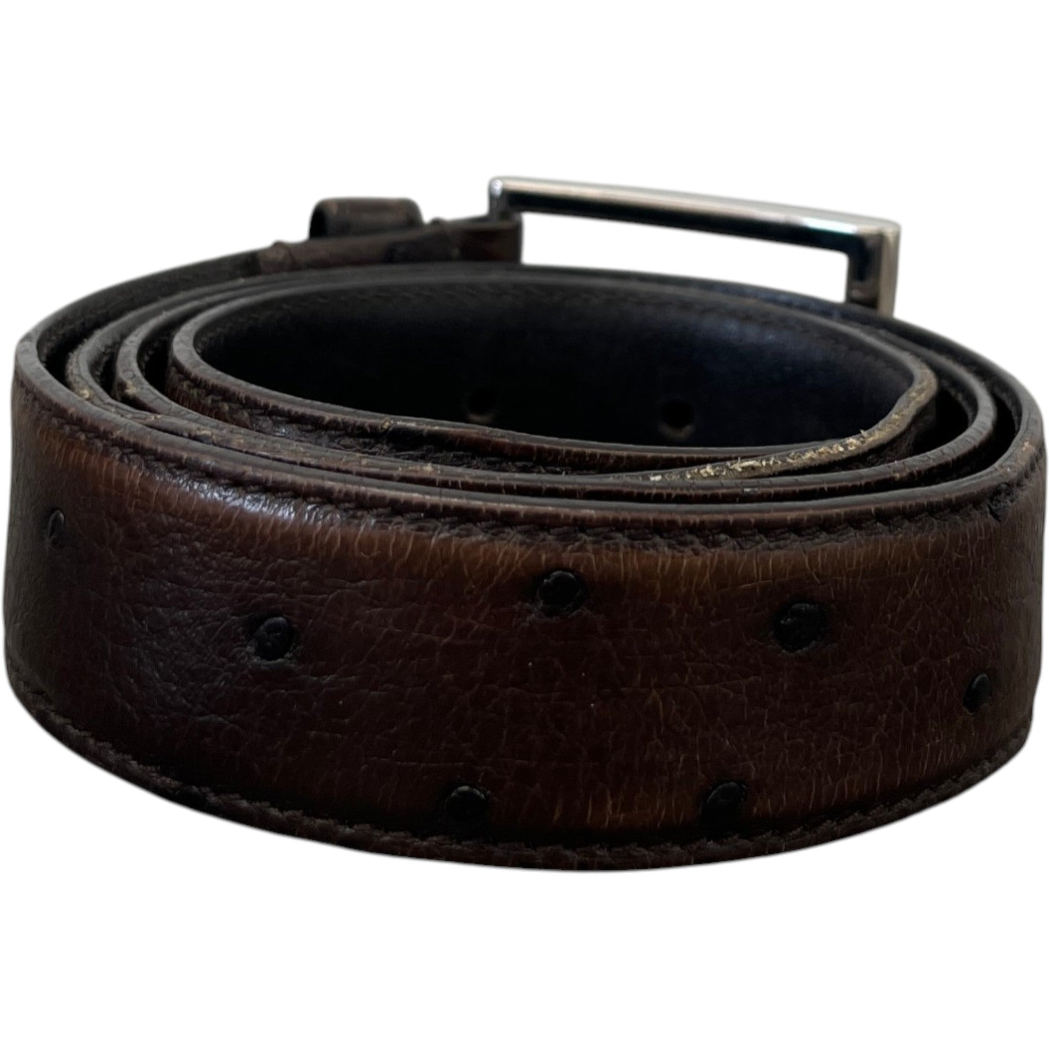 Men's Ostrich Belt Brown Size Waist 34"