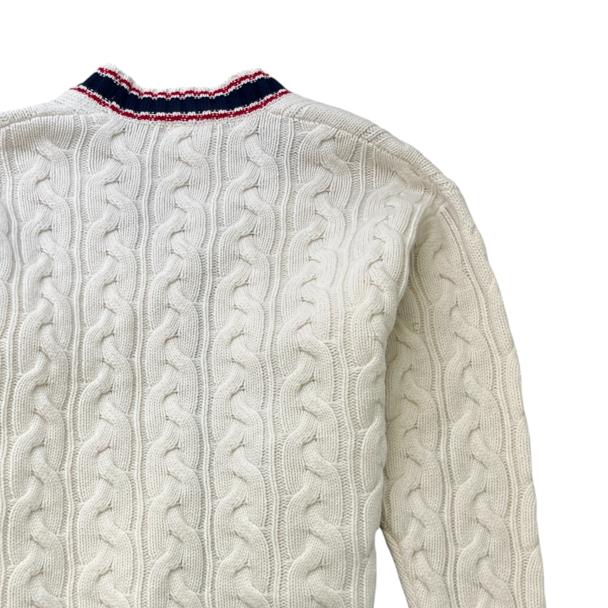 Men's Ape College Badges Knit Cardigan Cream Size M