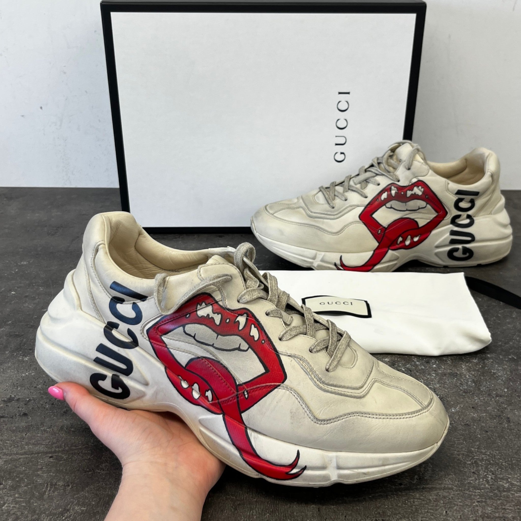 Men's Rhyton Mouth Low Trainers Cream Size EU 45 / UK 11