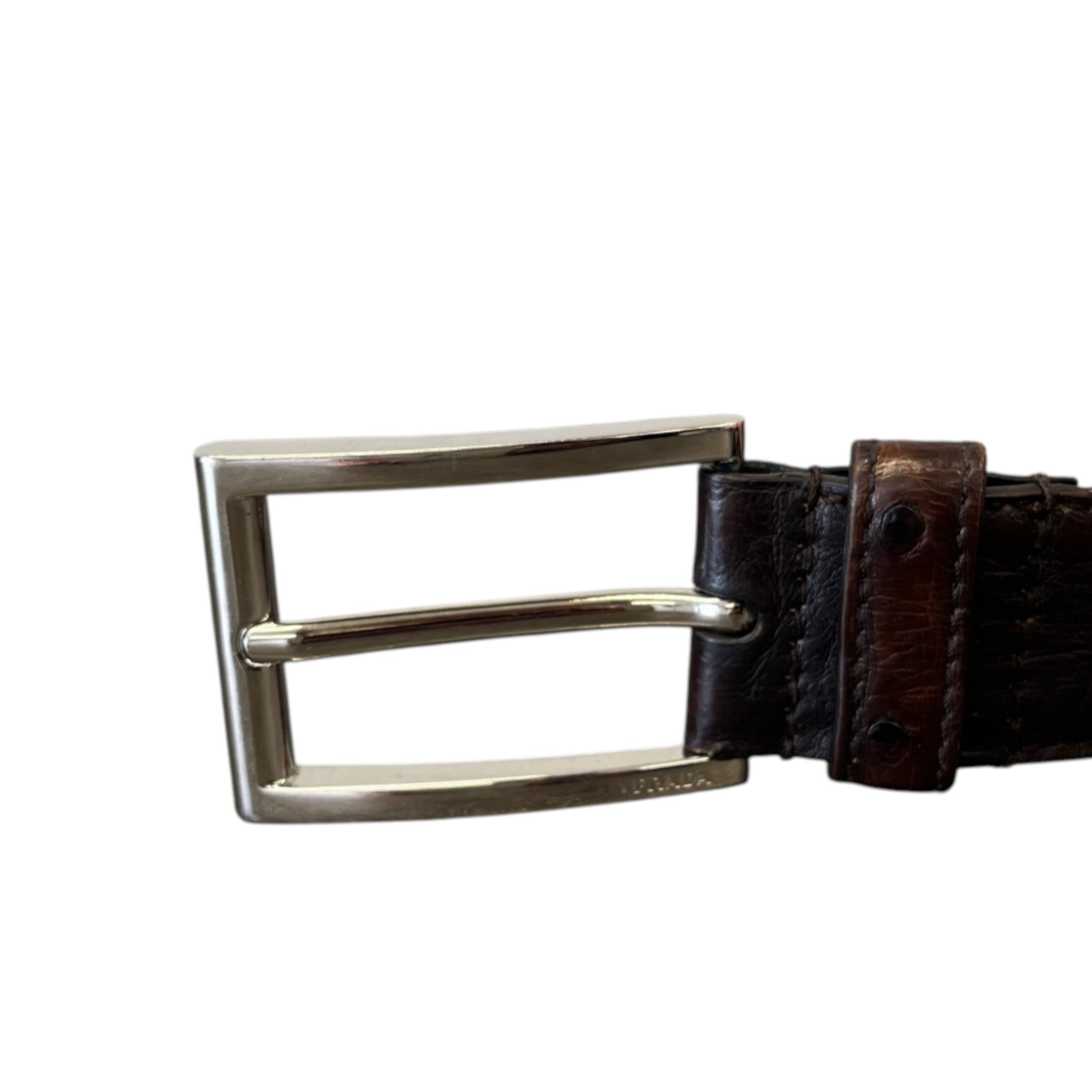 Men's Ostrich Belt Brown Size Waist 34"