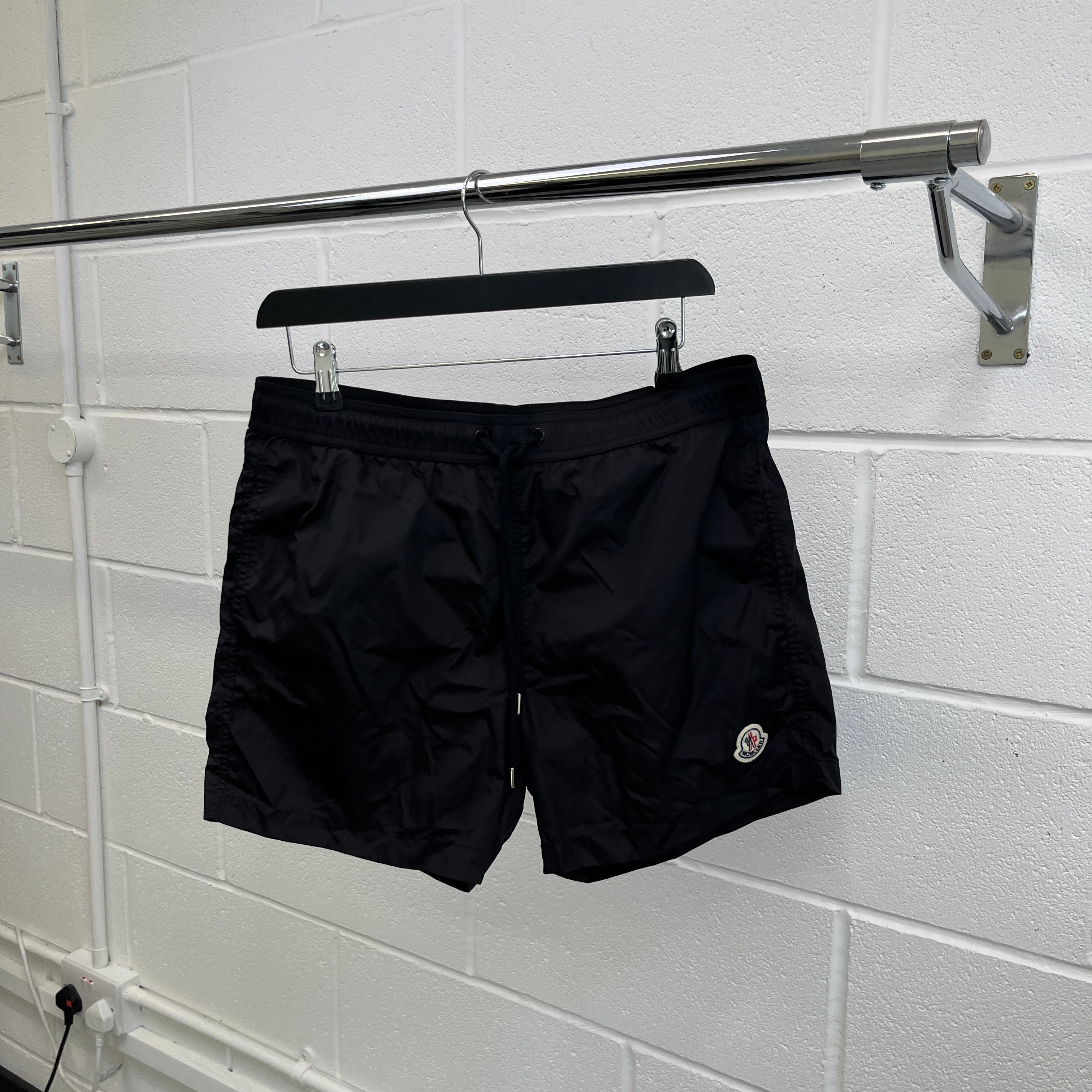 Men's Embroidered Logo Swim Shorts Black Size M