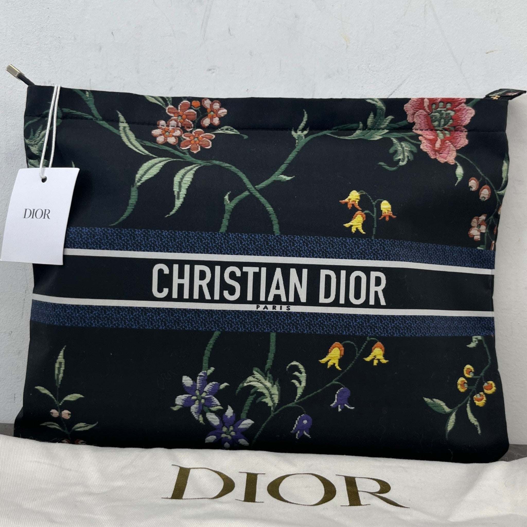Women's Diortravel Floral Print Pouch Navy