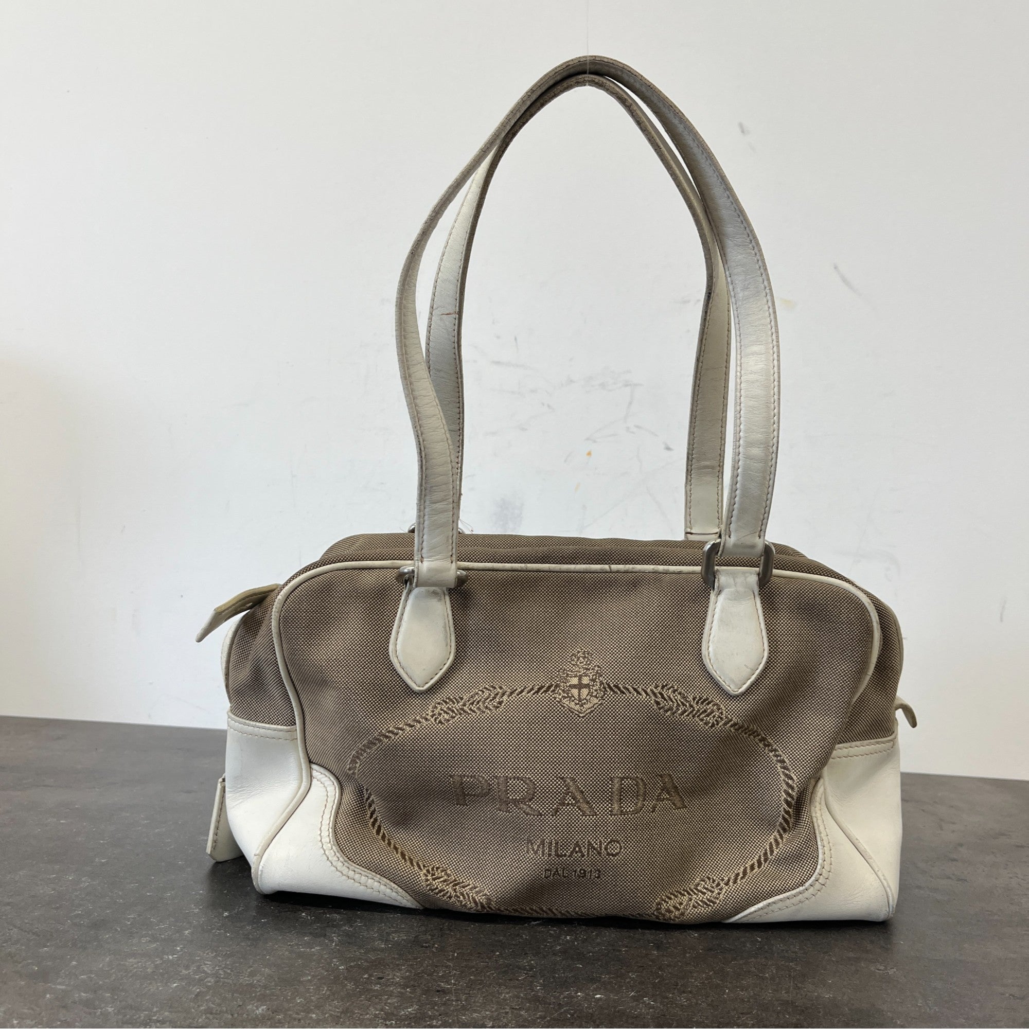 Women's Canapa Logo Handbag White