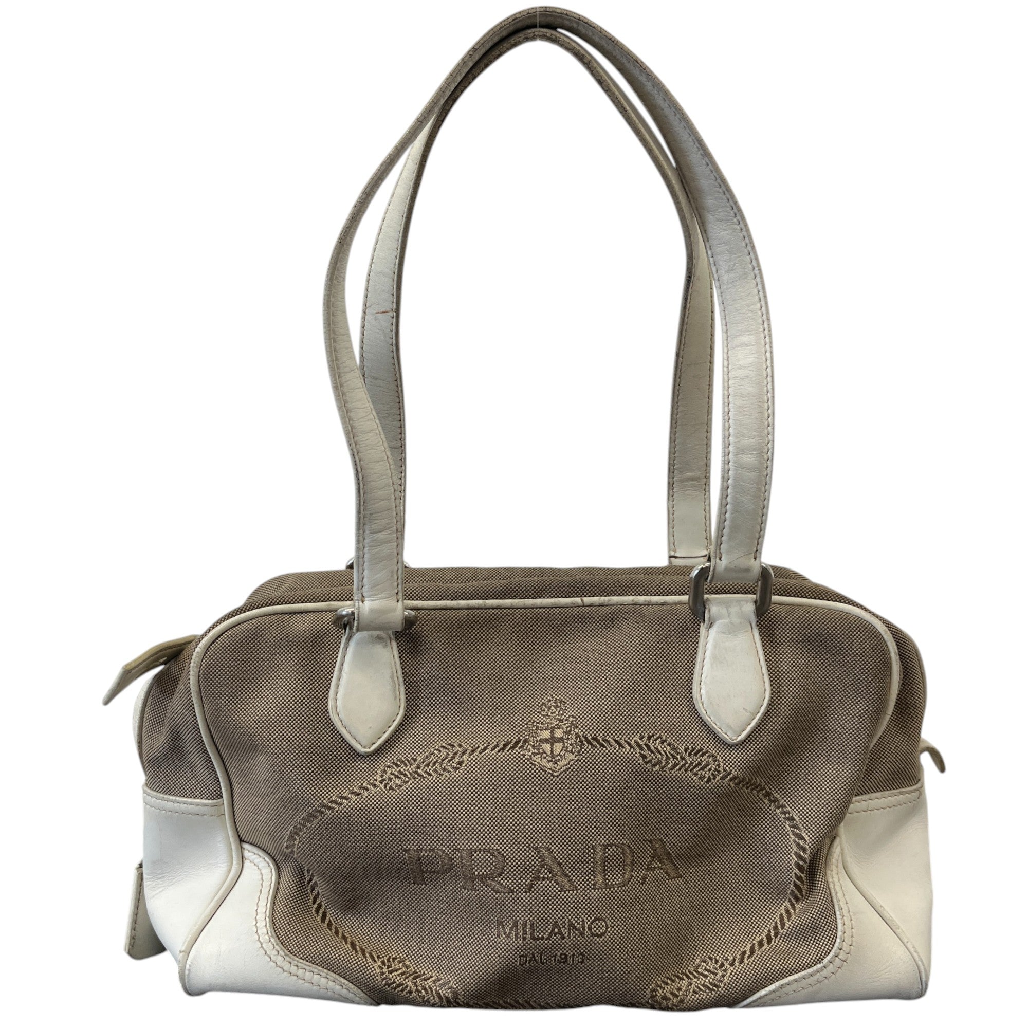 Women's Canapa Logo Handbag White