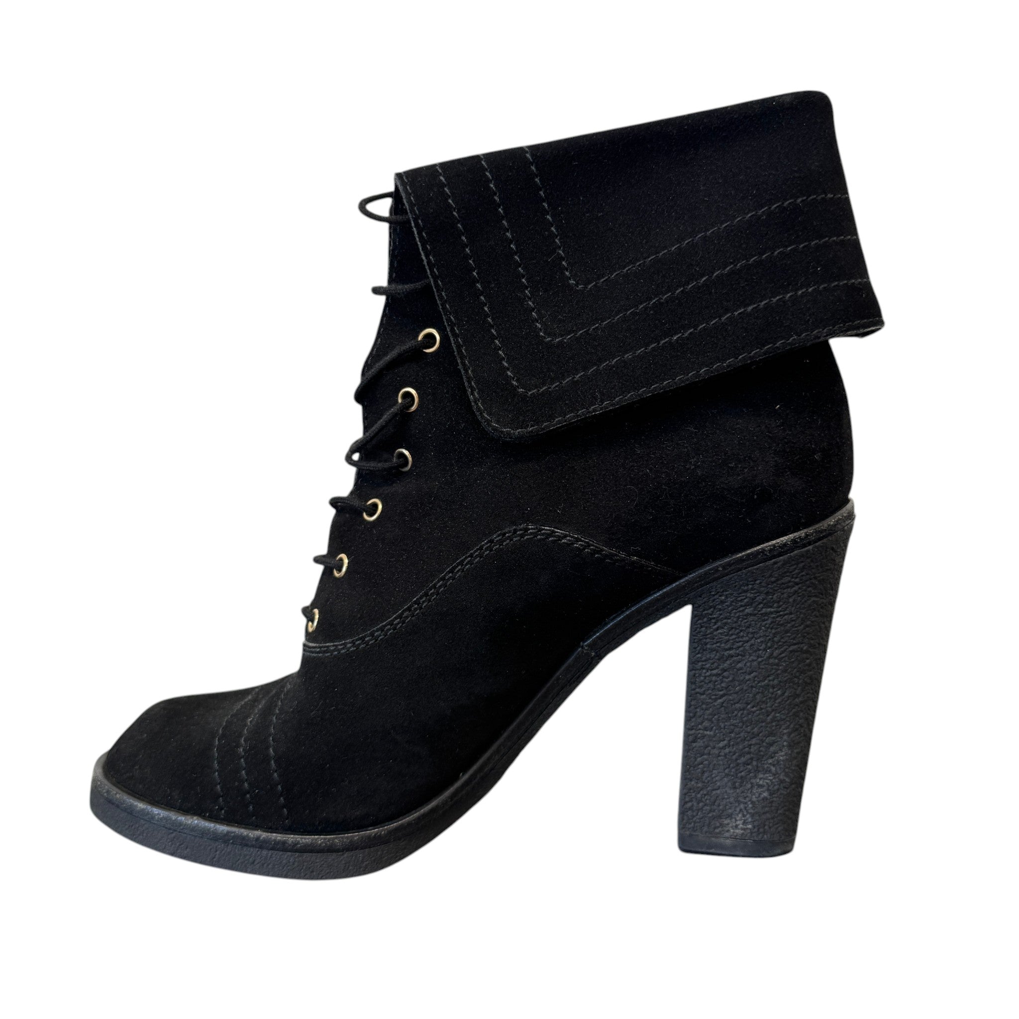 Women's Lace-Up Block Heels Black Size EU 38.5 / UK 5.5