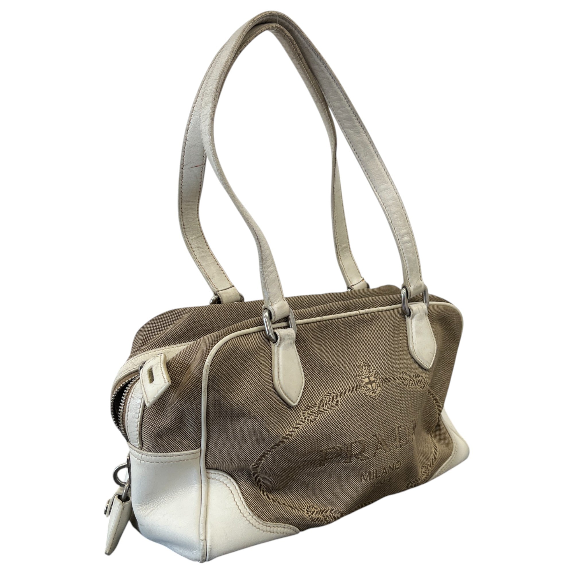Women's Canapa Logo Handbag White
