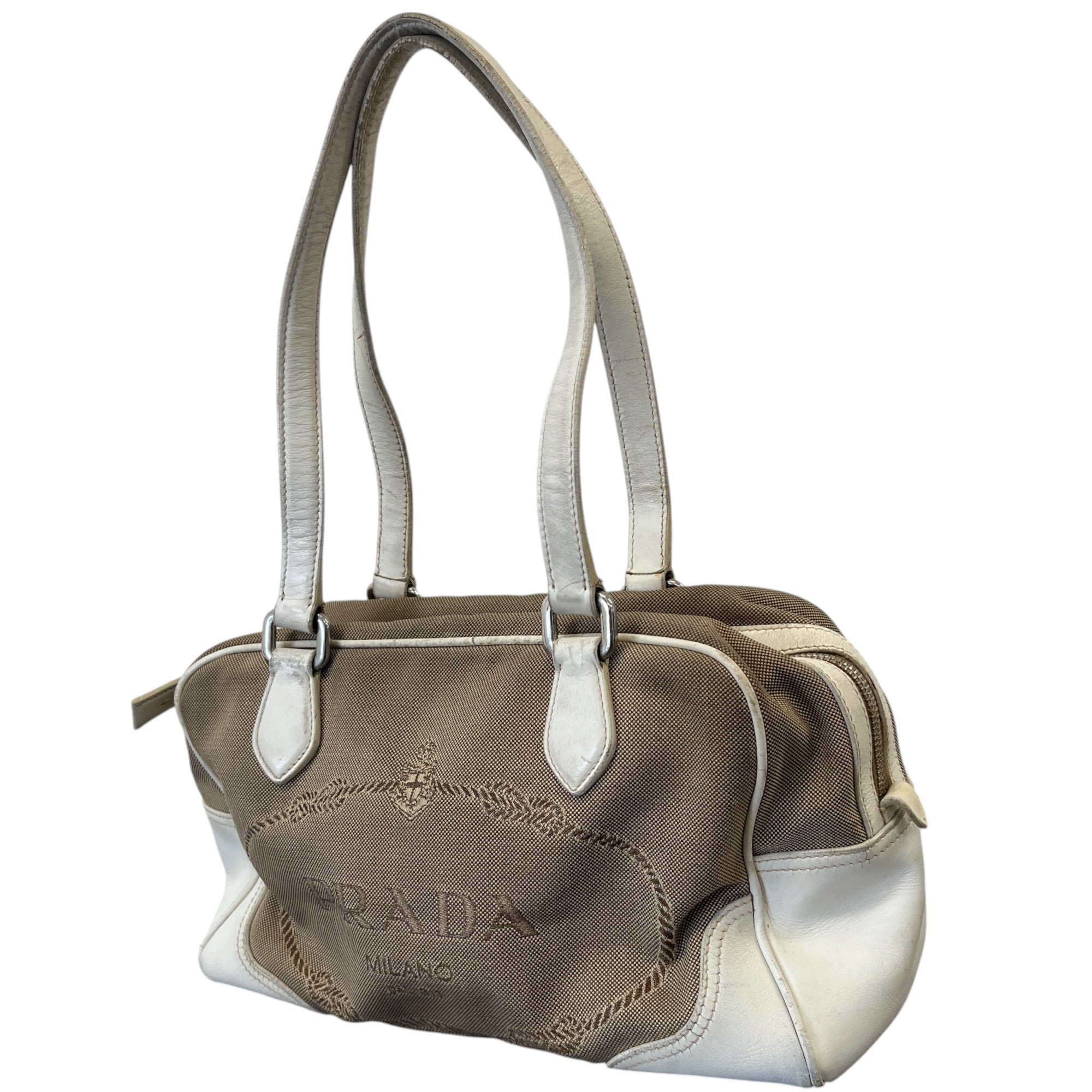 Women's Canapa Logo Handbag White