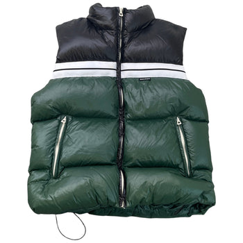 Men's Classic Track Puffed Vest Gilet Green Size M