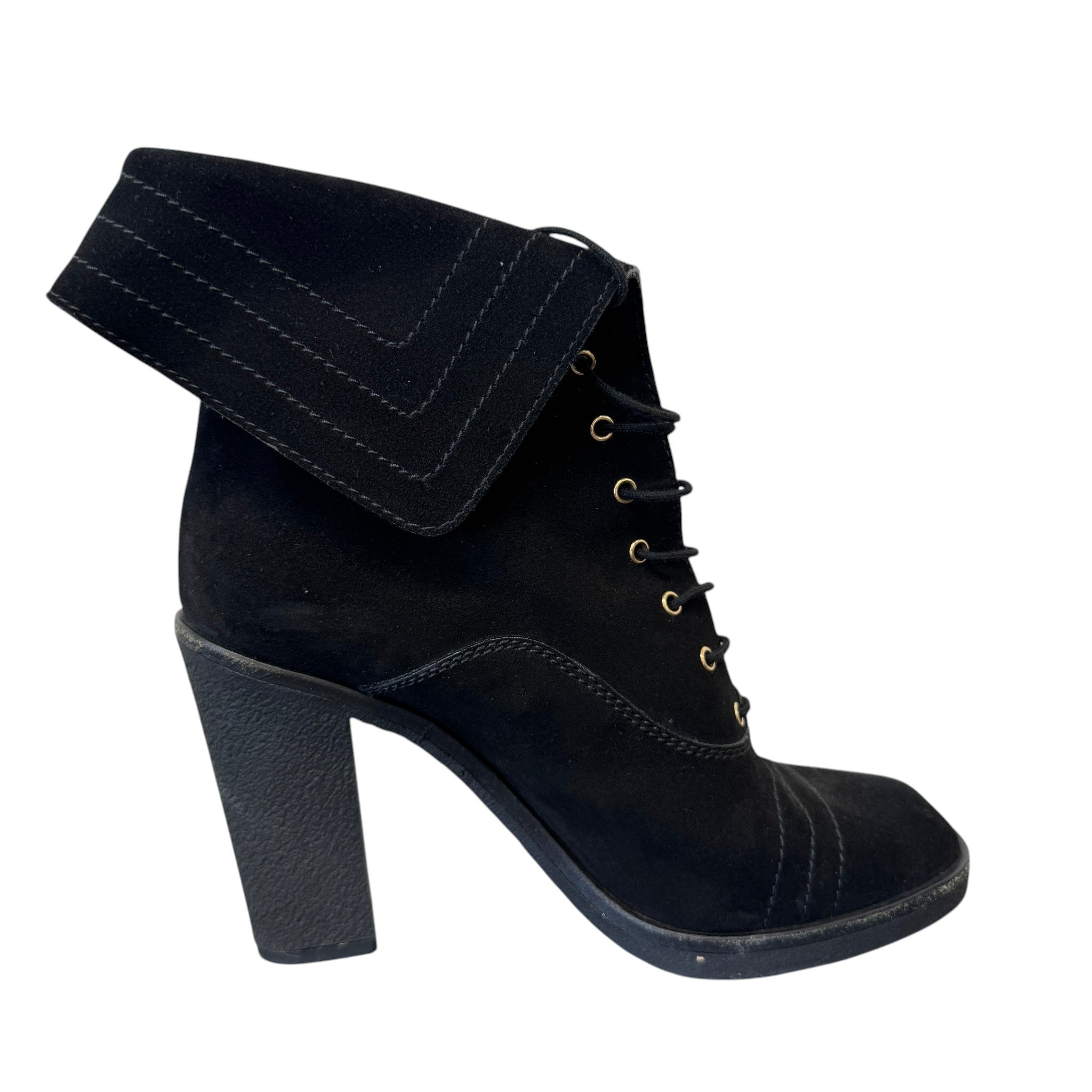 Women's Lace-Up Block Heels Black Size EU 38.5 / UK 5.5