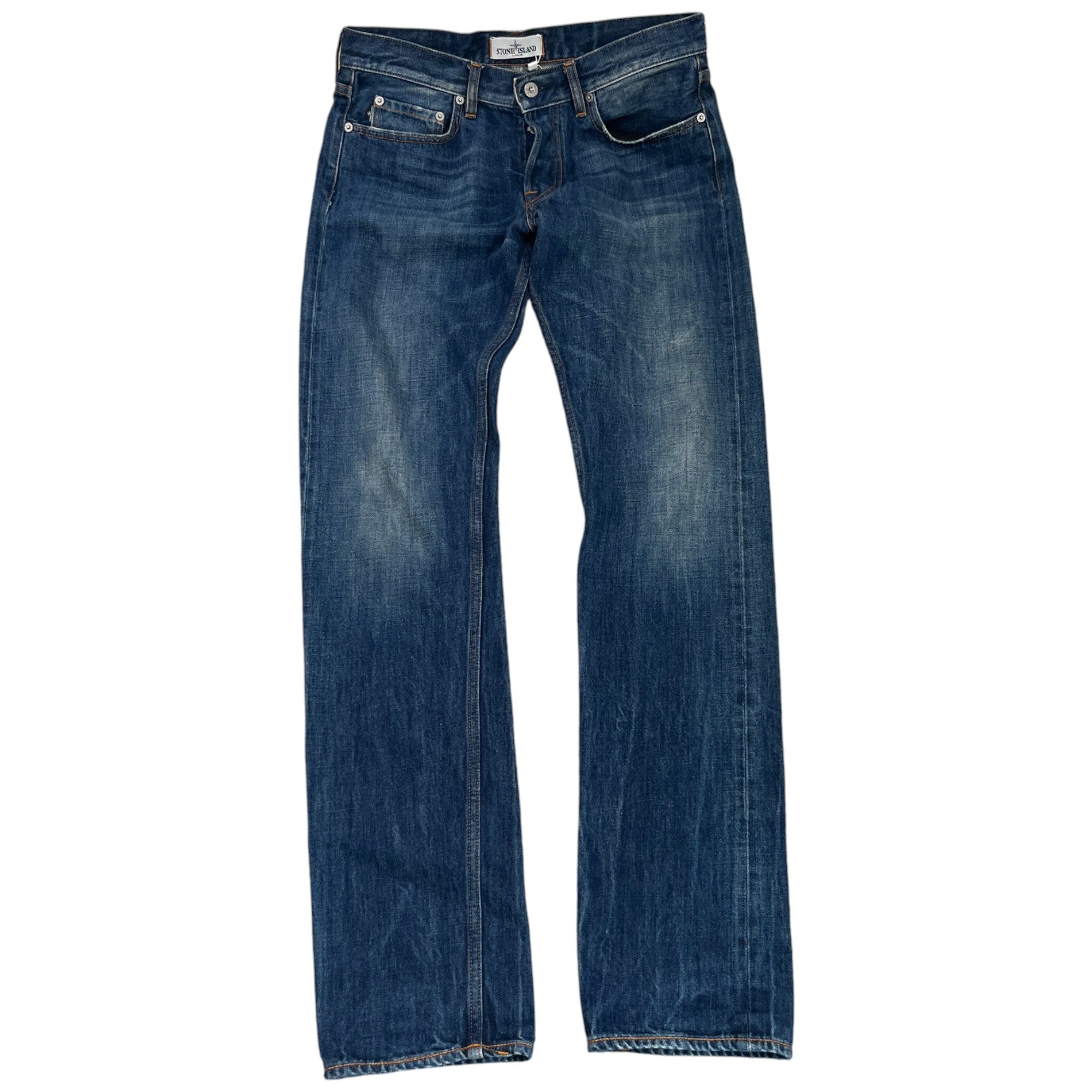 Men's Applique Logo Jeans Blue Size Waist 30"