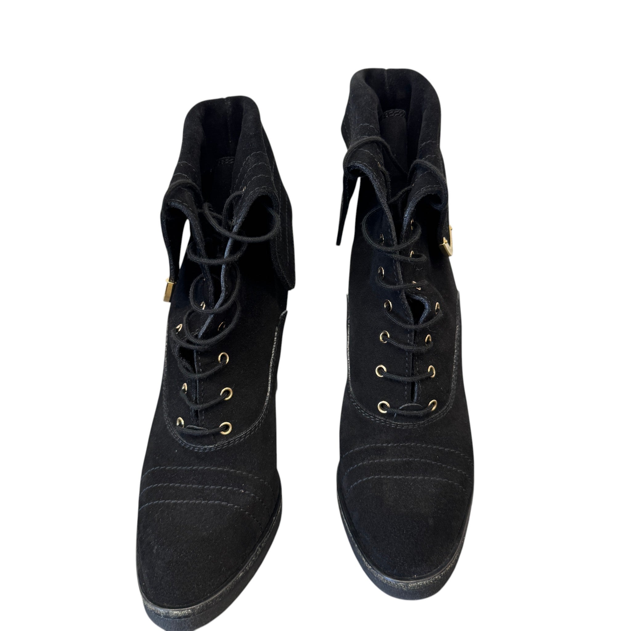 Women's Lace-Up Block Heels Black Size EU 38.5 / UK 5.5