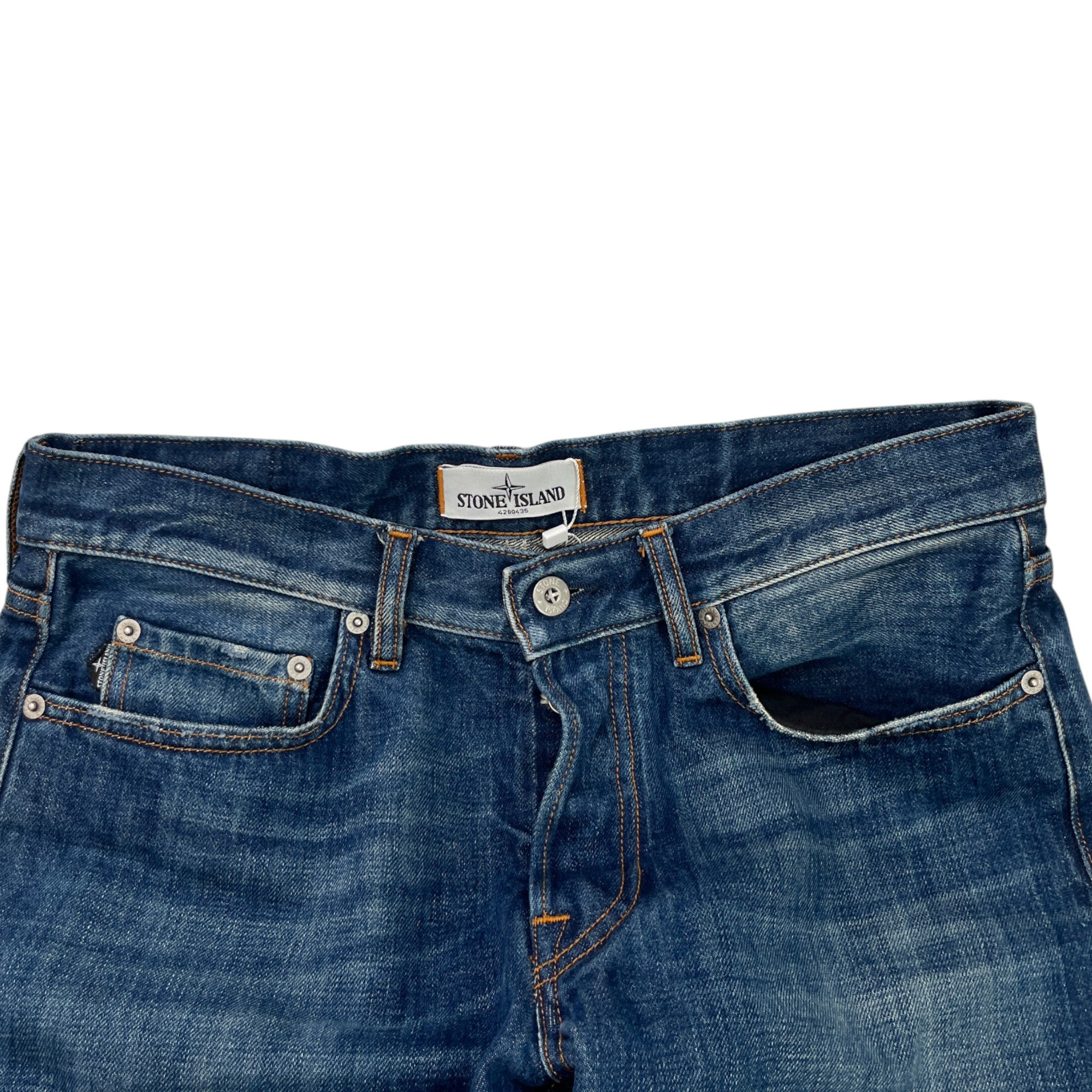 Men's Applique Logo Jeans Blue Size Waist 30"