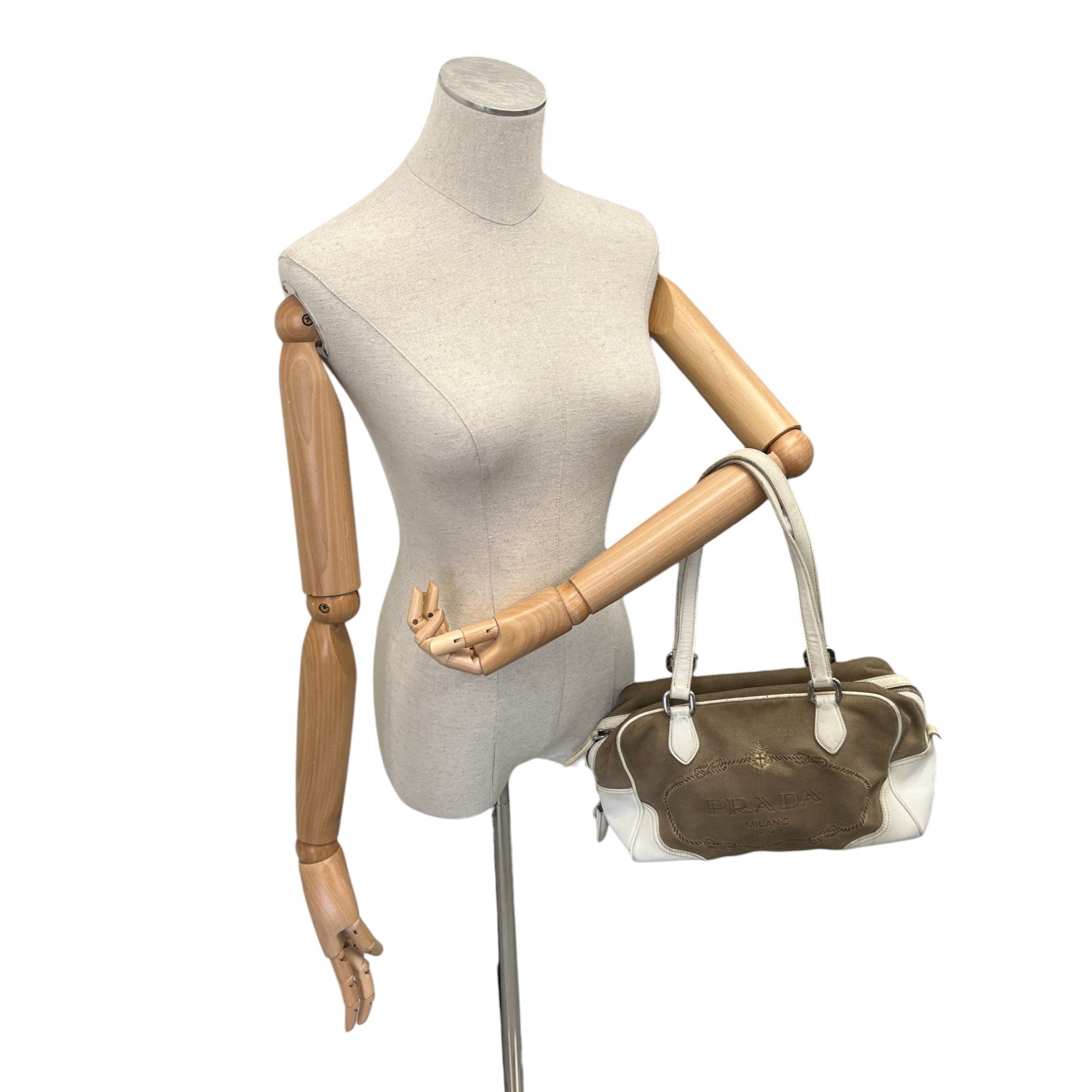 Women's Canapa Logo Handbag White