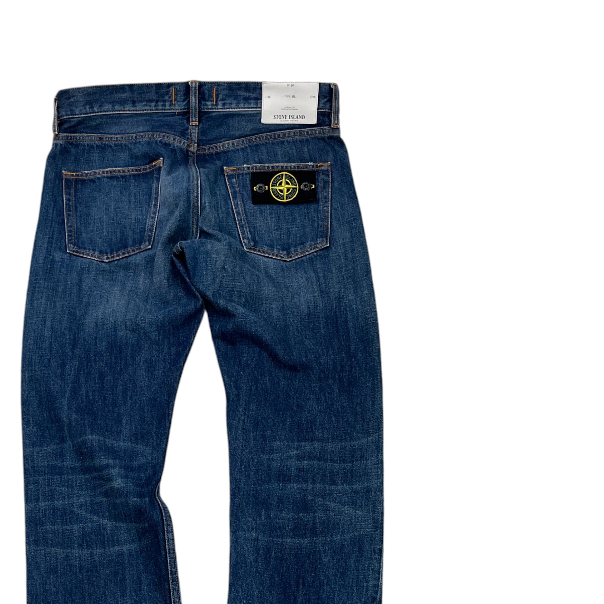 Men's Applique Logo Jeans Blue Size Waist 30"