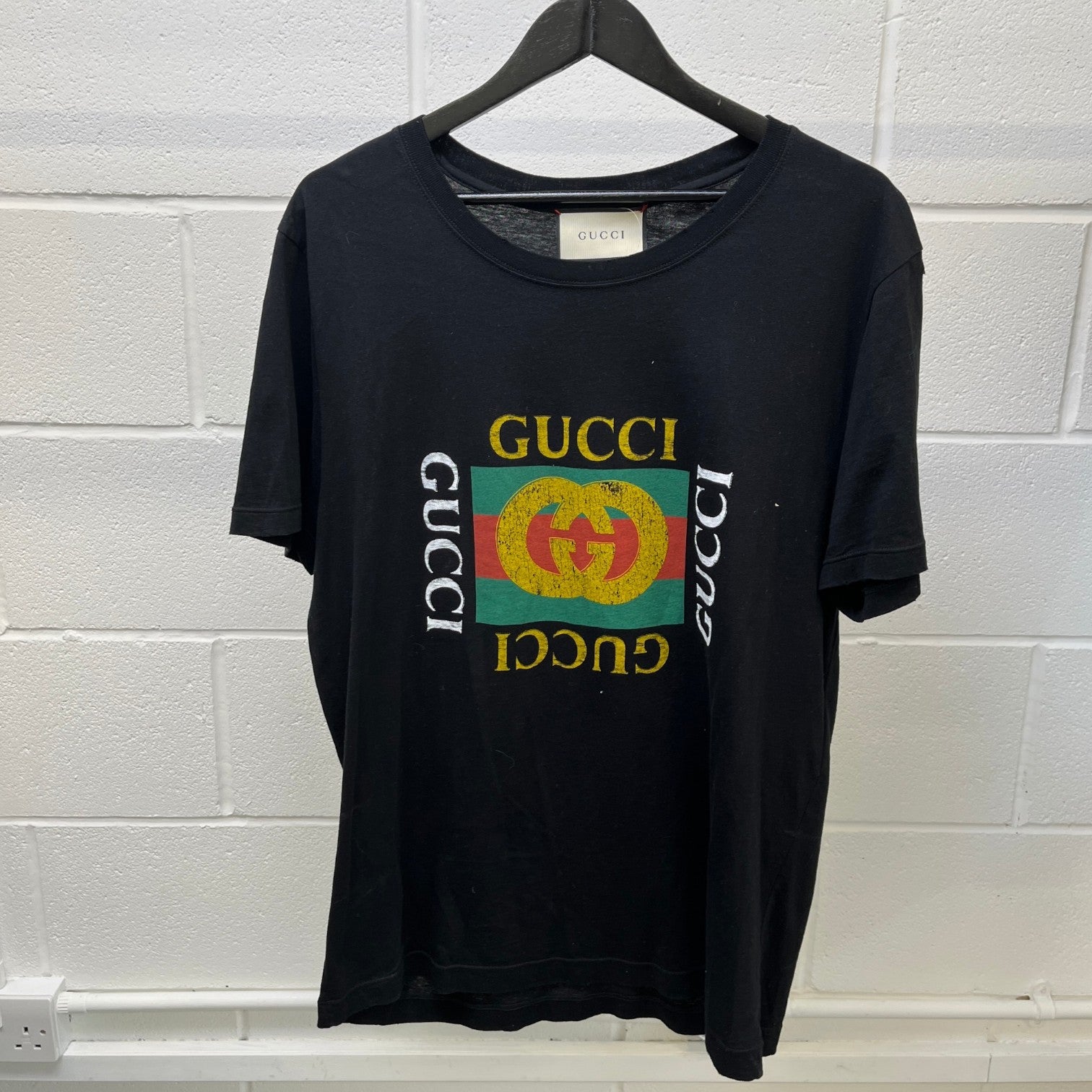 Men's Logo Print T-Shirt Black Size L