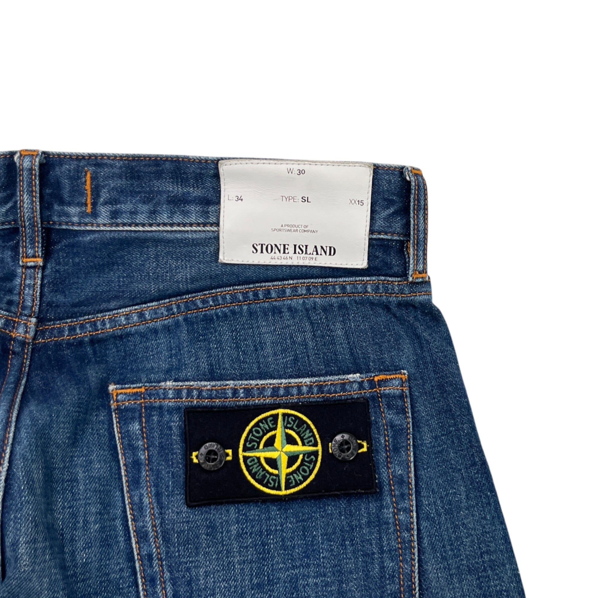 Men's Applique Logo Jeans Blue Size Waist 30"