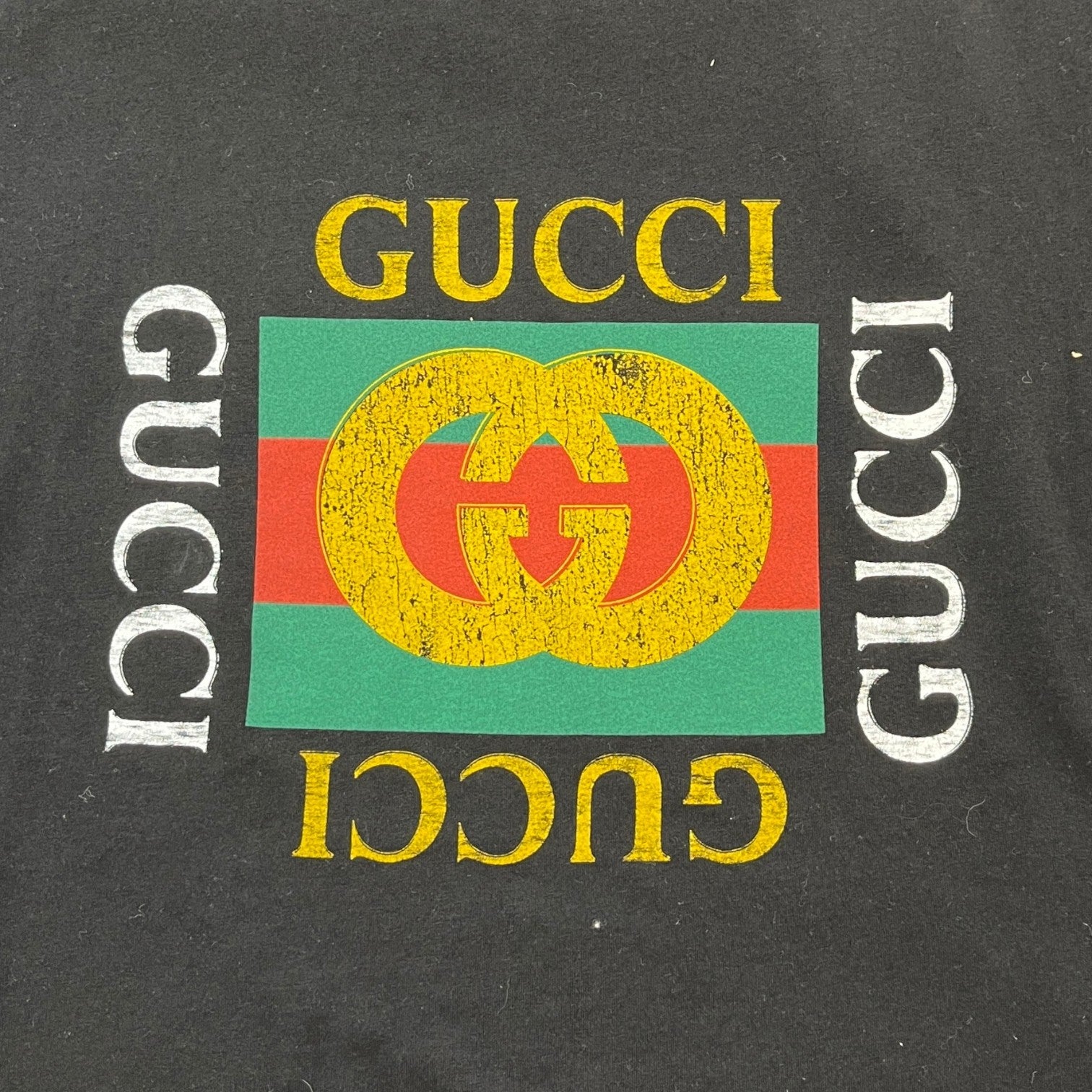 Men's Logo Print T-Shirt Black Size L
