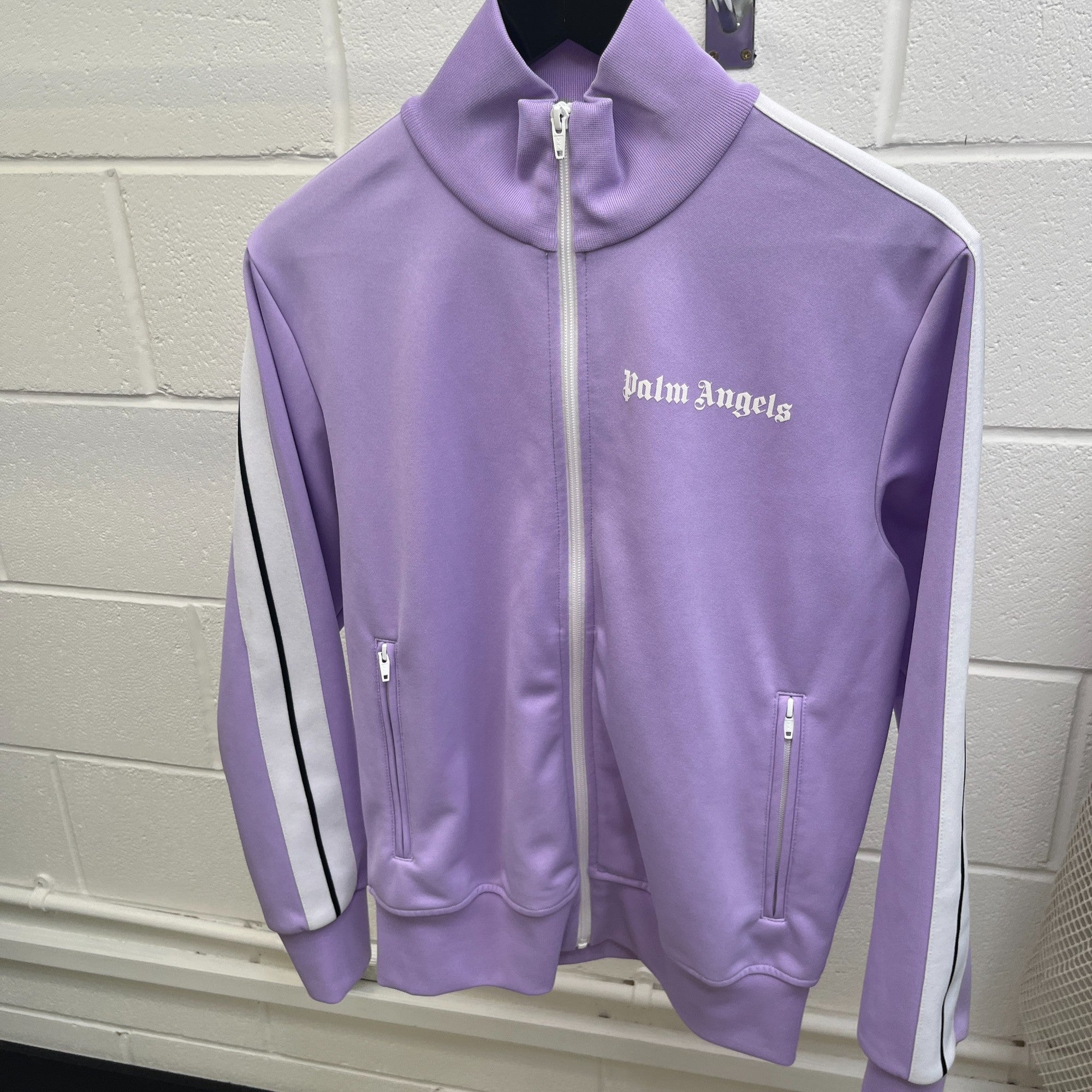 Men's Logo Print Track Jacket Purple Size M