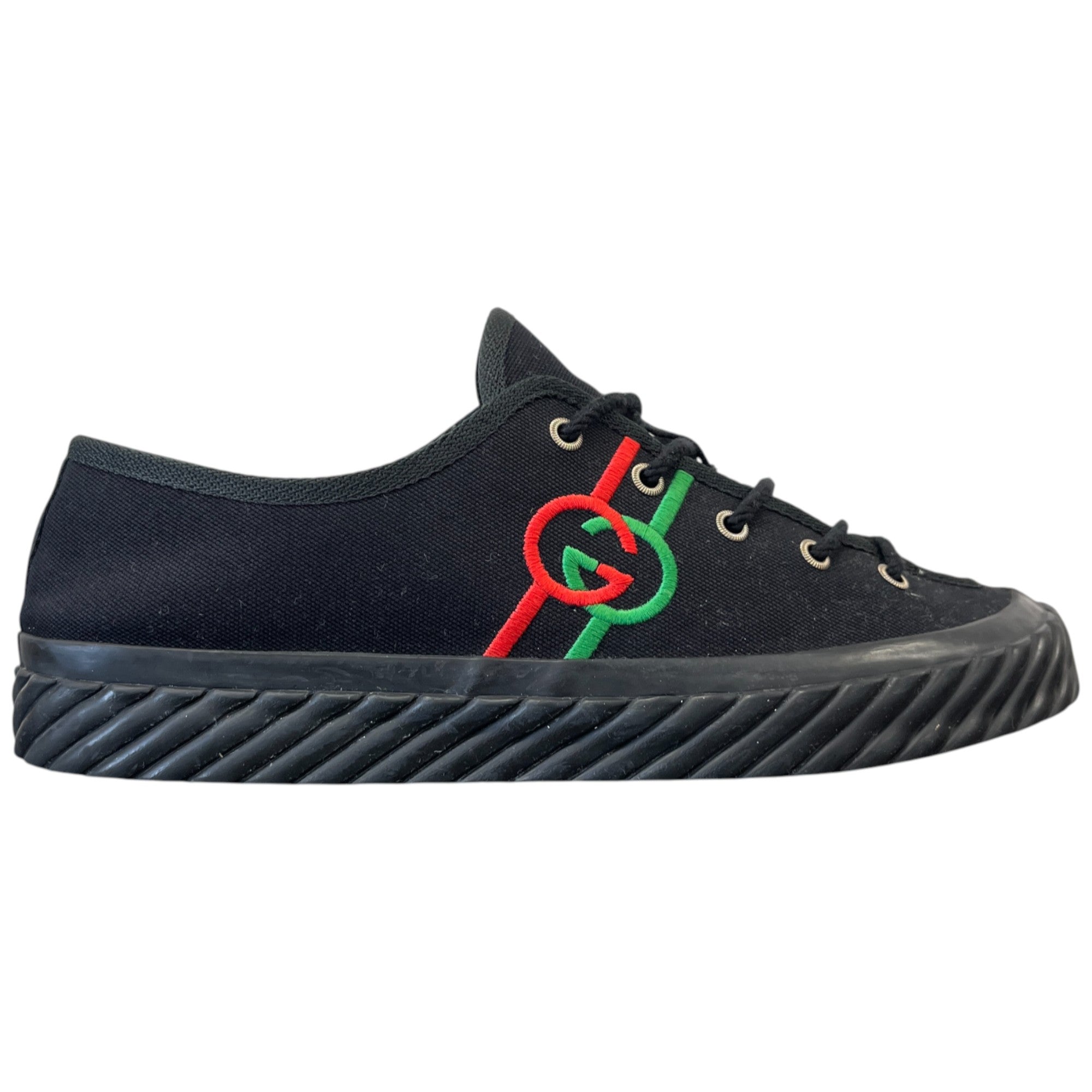 Men's Interlocking G Low Trainers Black Size EU 42 / UK 8