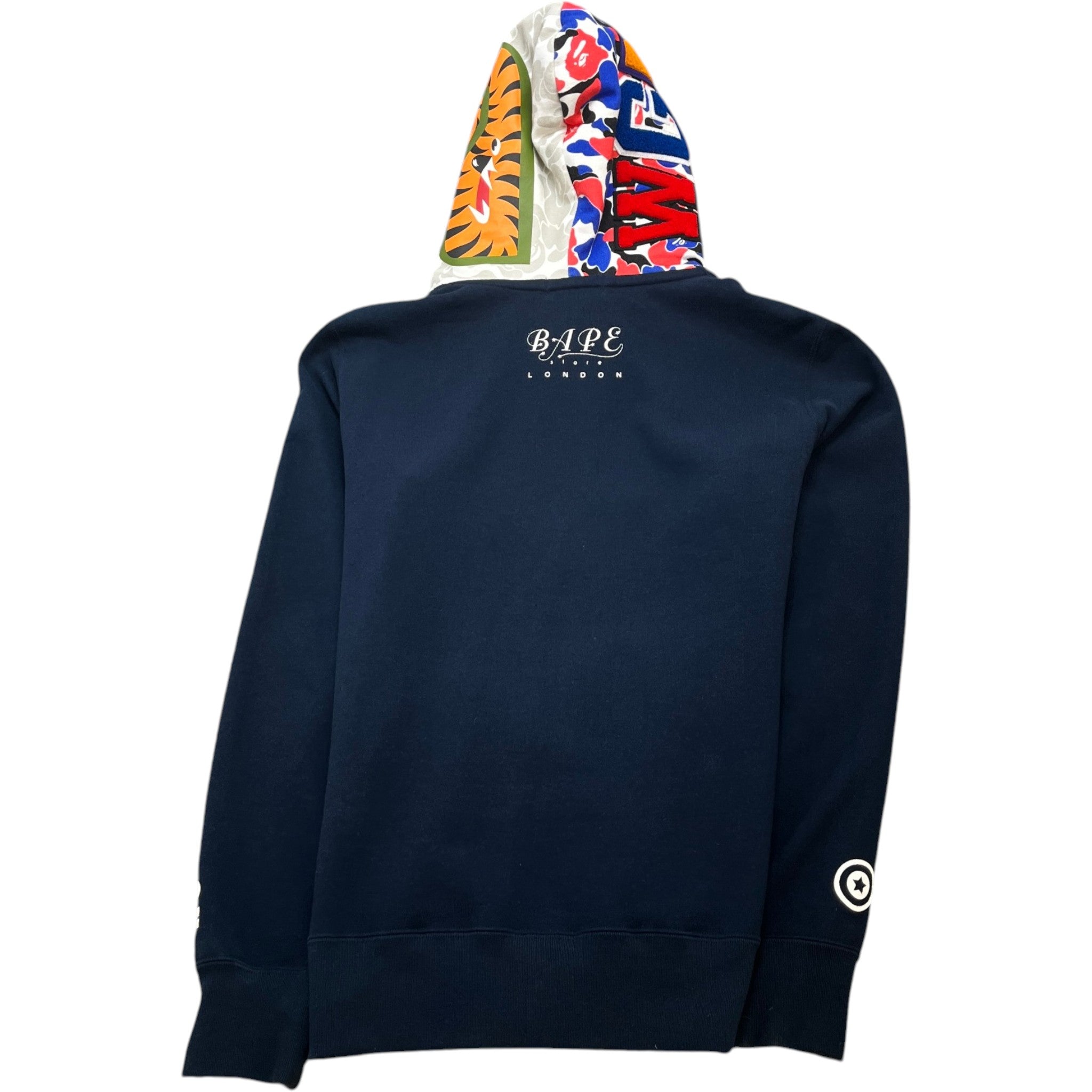 Men's Shark Full Zip Hoodie Navy Size L