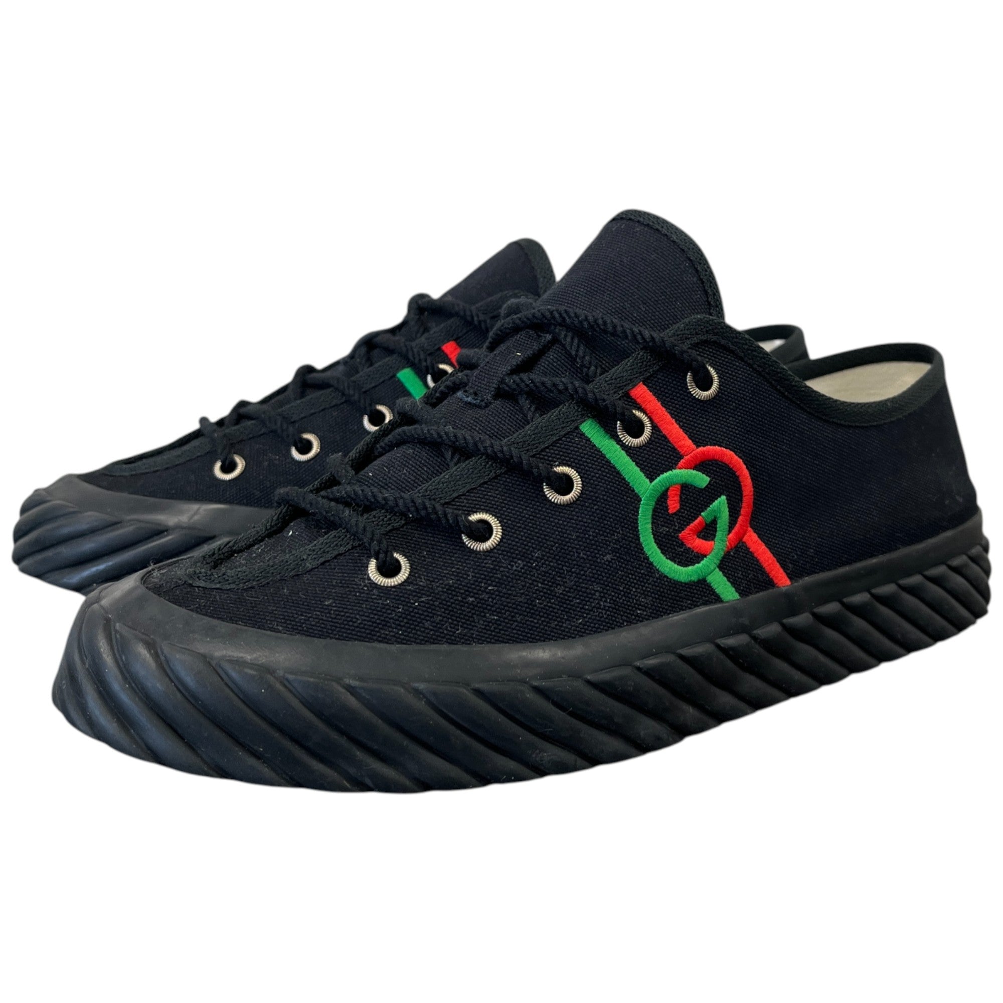 Men's Interlocking G Low Trainers Black Size EU 42 / UK 8