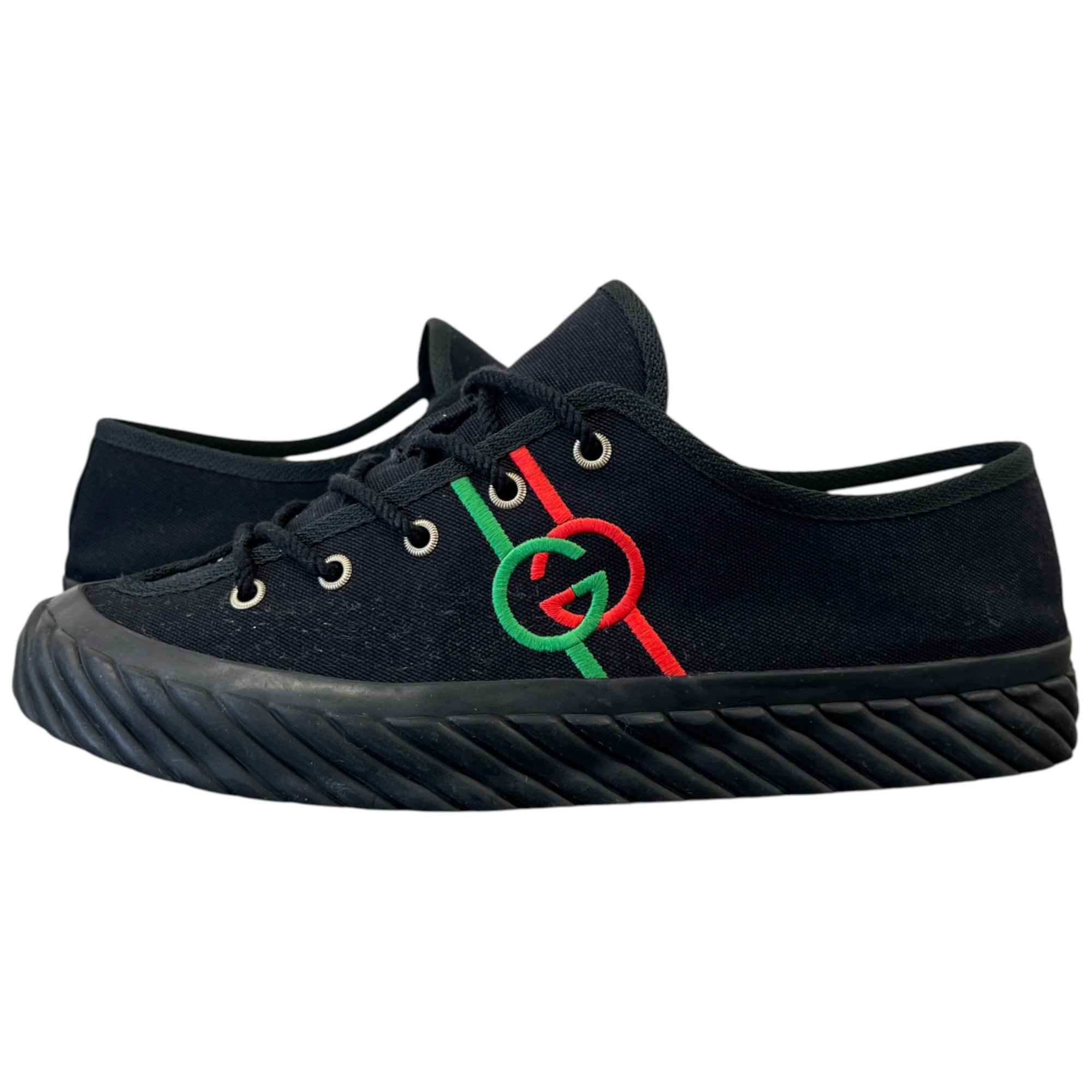 Men's Interlocking G Low Trainers Black Size EU 42 / UK 8