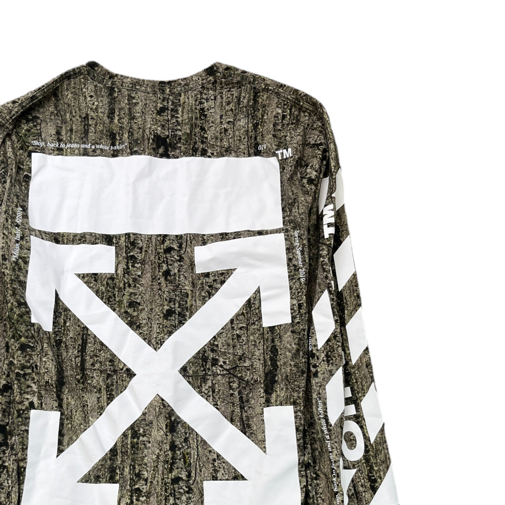 Men's Arrow Logo Long Sleeve T-Shirt Khaki Size M
