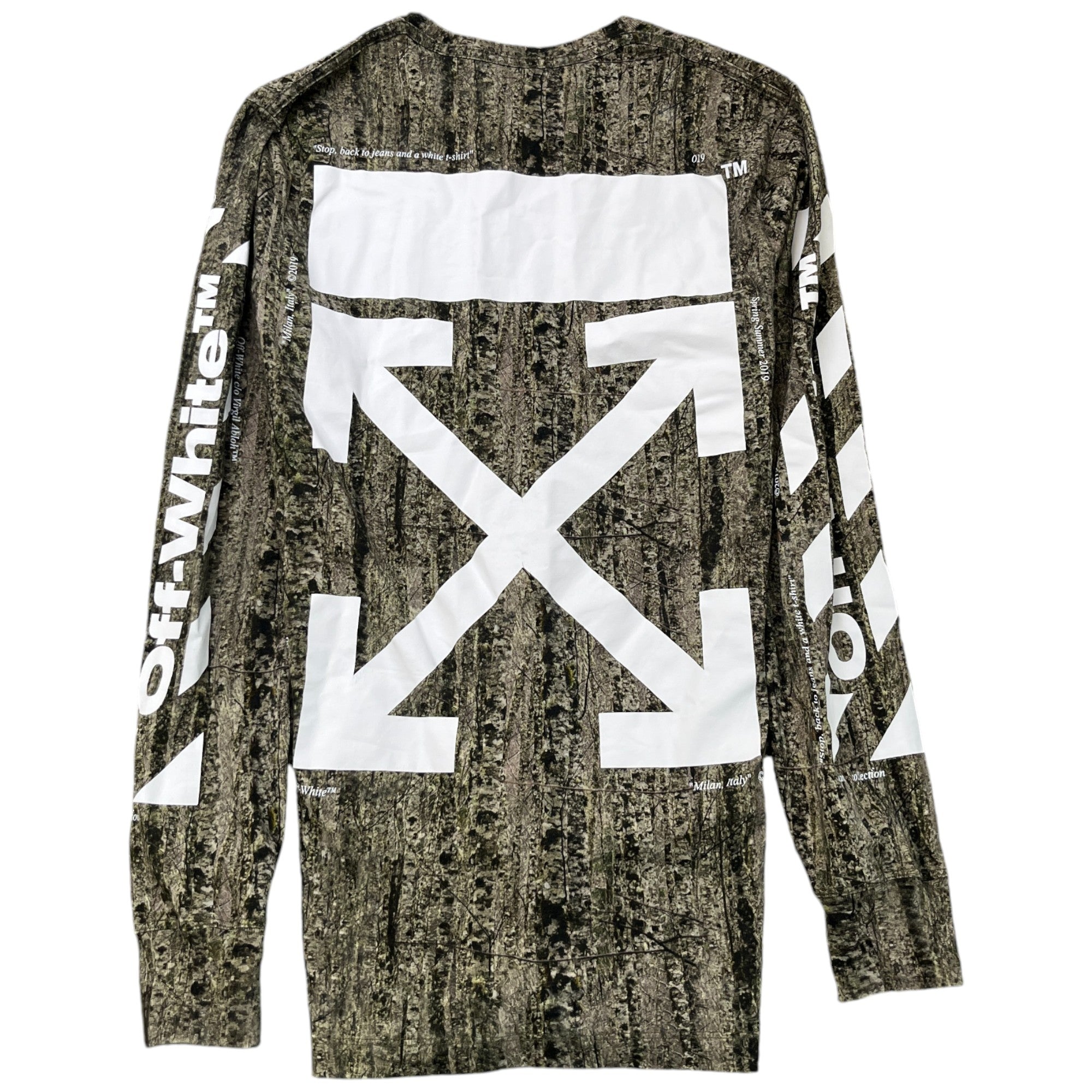 Men's Arrow Logo Long Sleeve T-Shirt Khaki Size M
