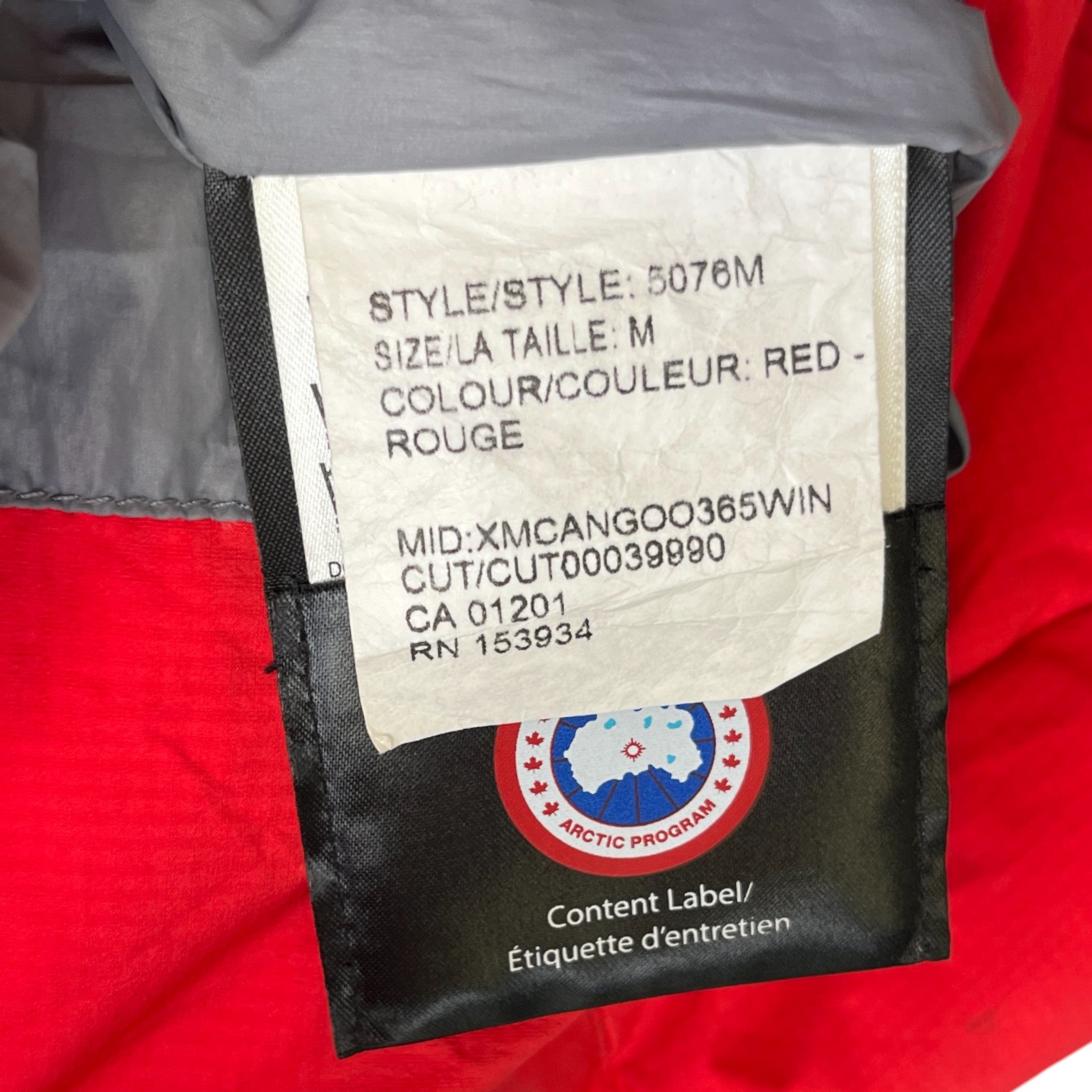 Men's Armstrong Down Jacket Red Size M