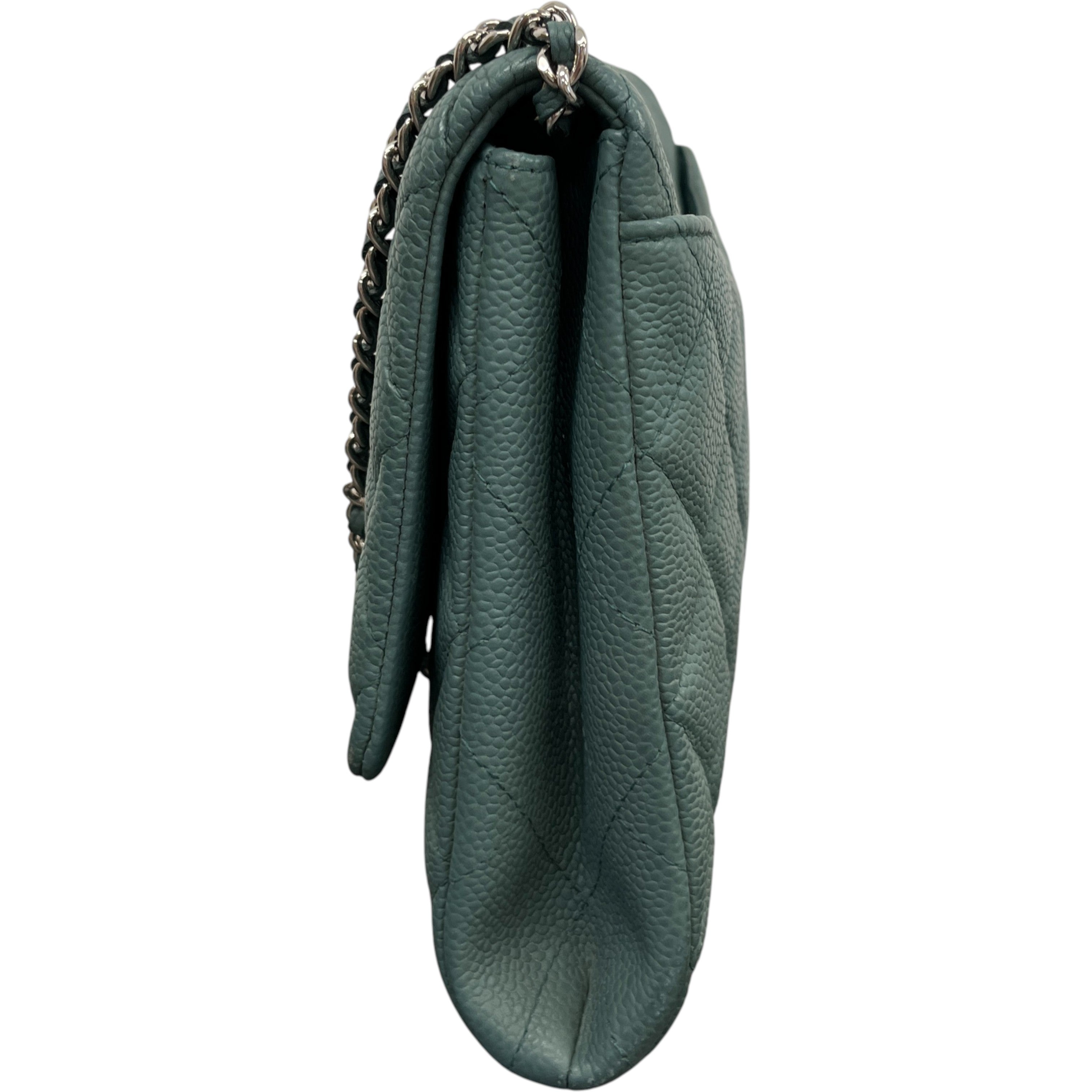 Women's Clutch With Chain Caviar Handbag Green